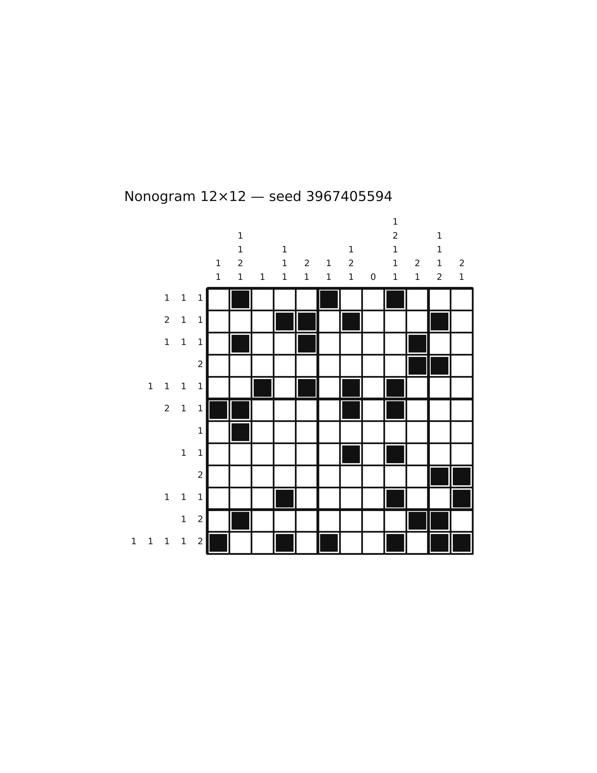 Nonogram 12×12 #81 — solution