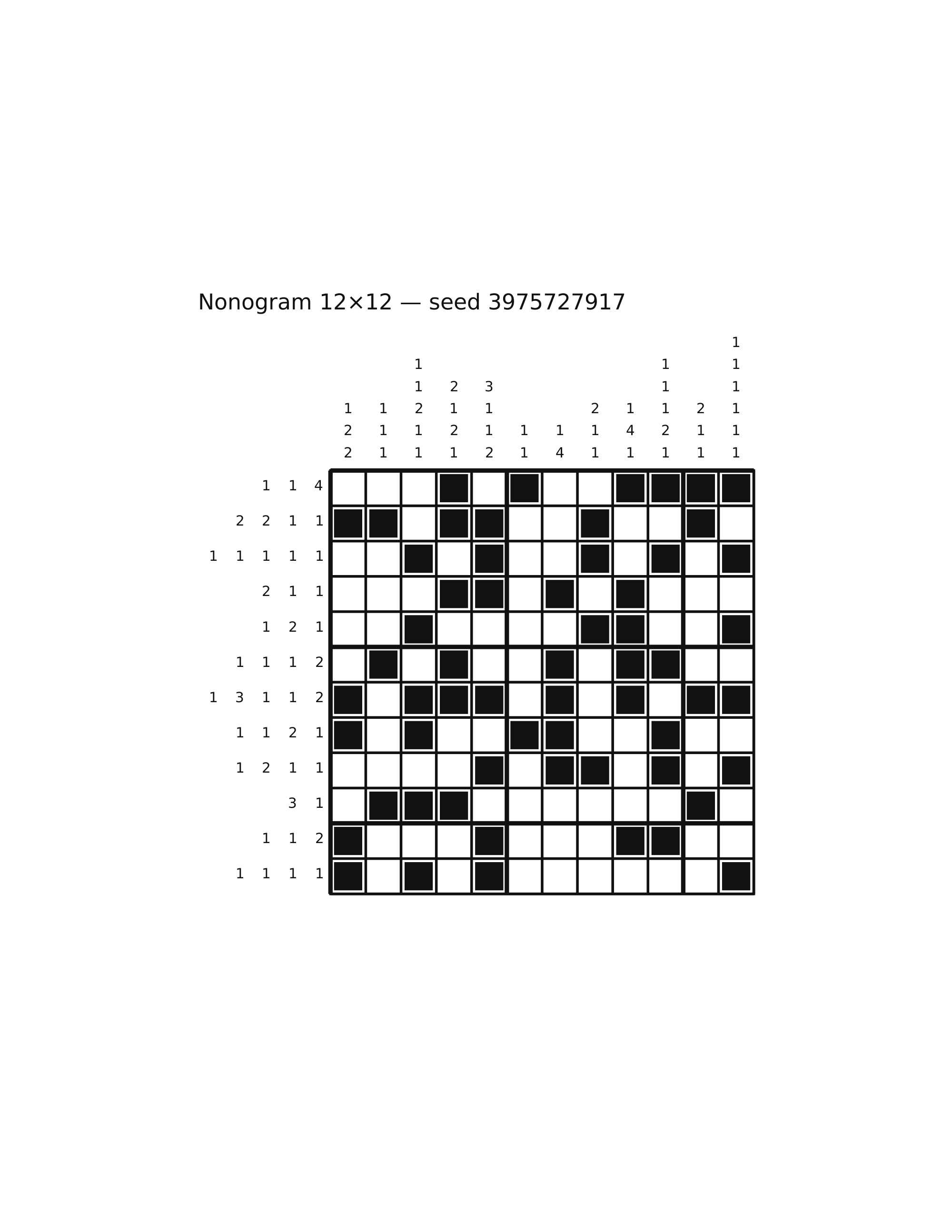 Nonogram 12×12 #68 — solution