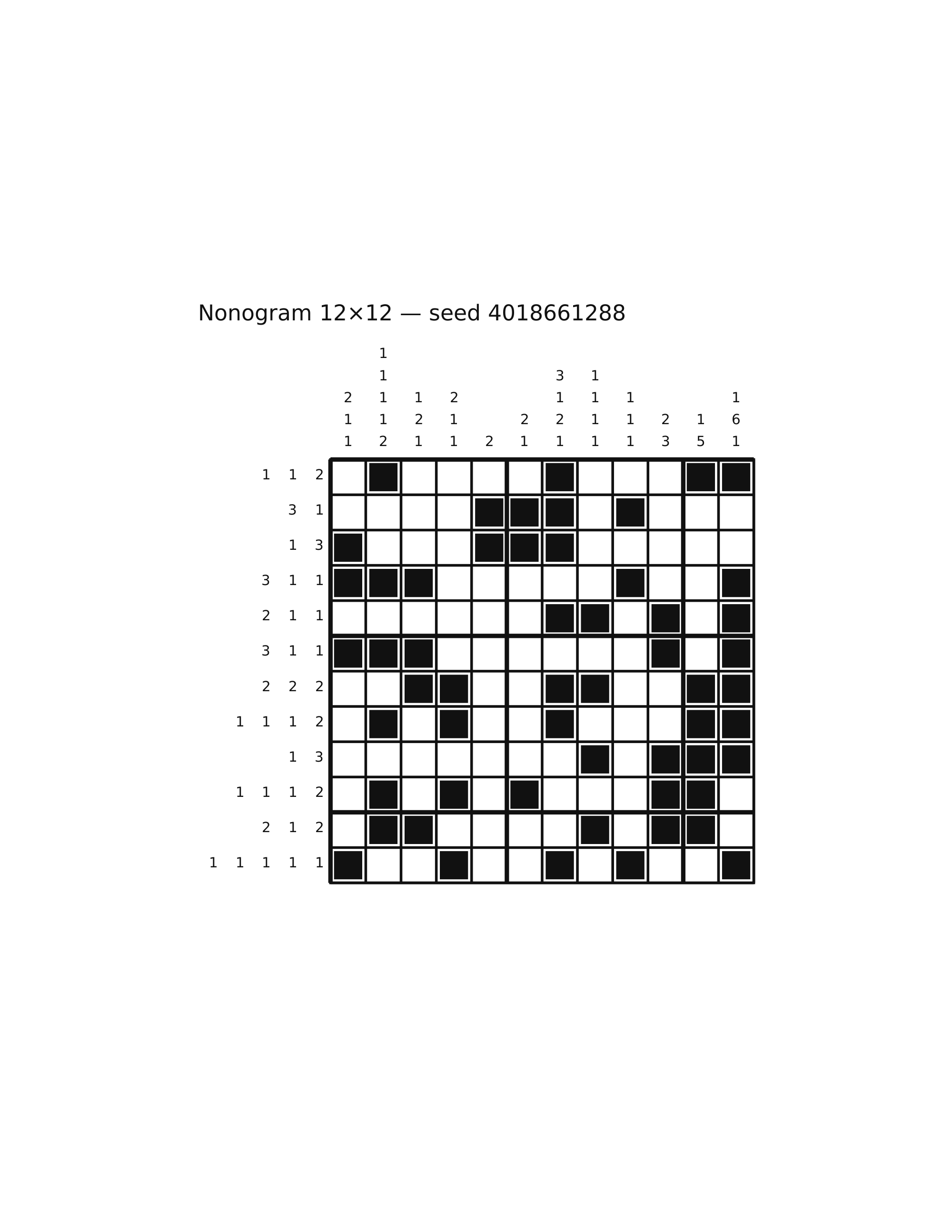 Nonogram 12×12 #72 — solution