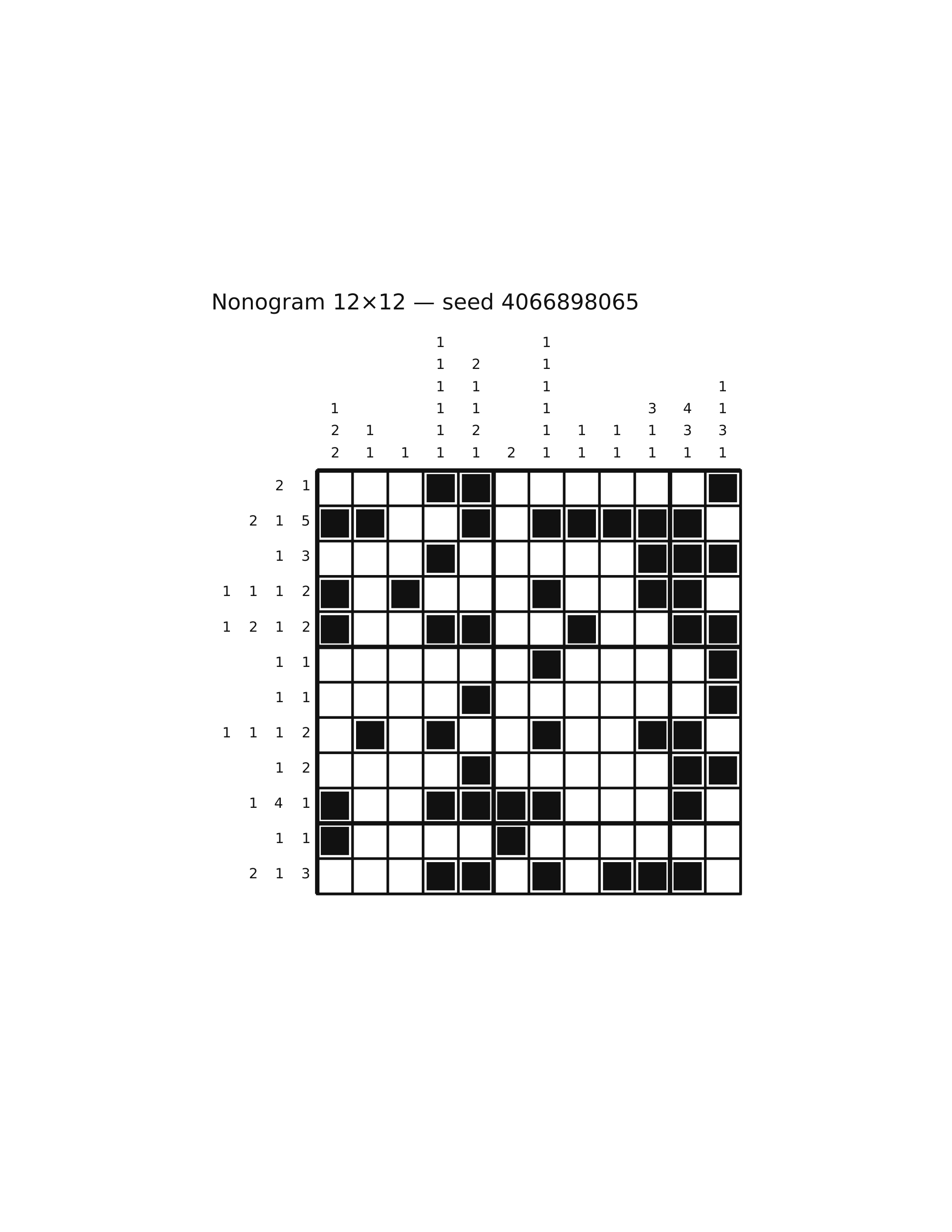 Nonogram 12×12 #44 — solution