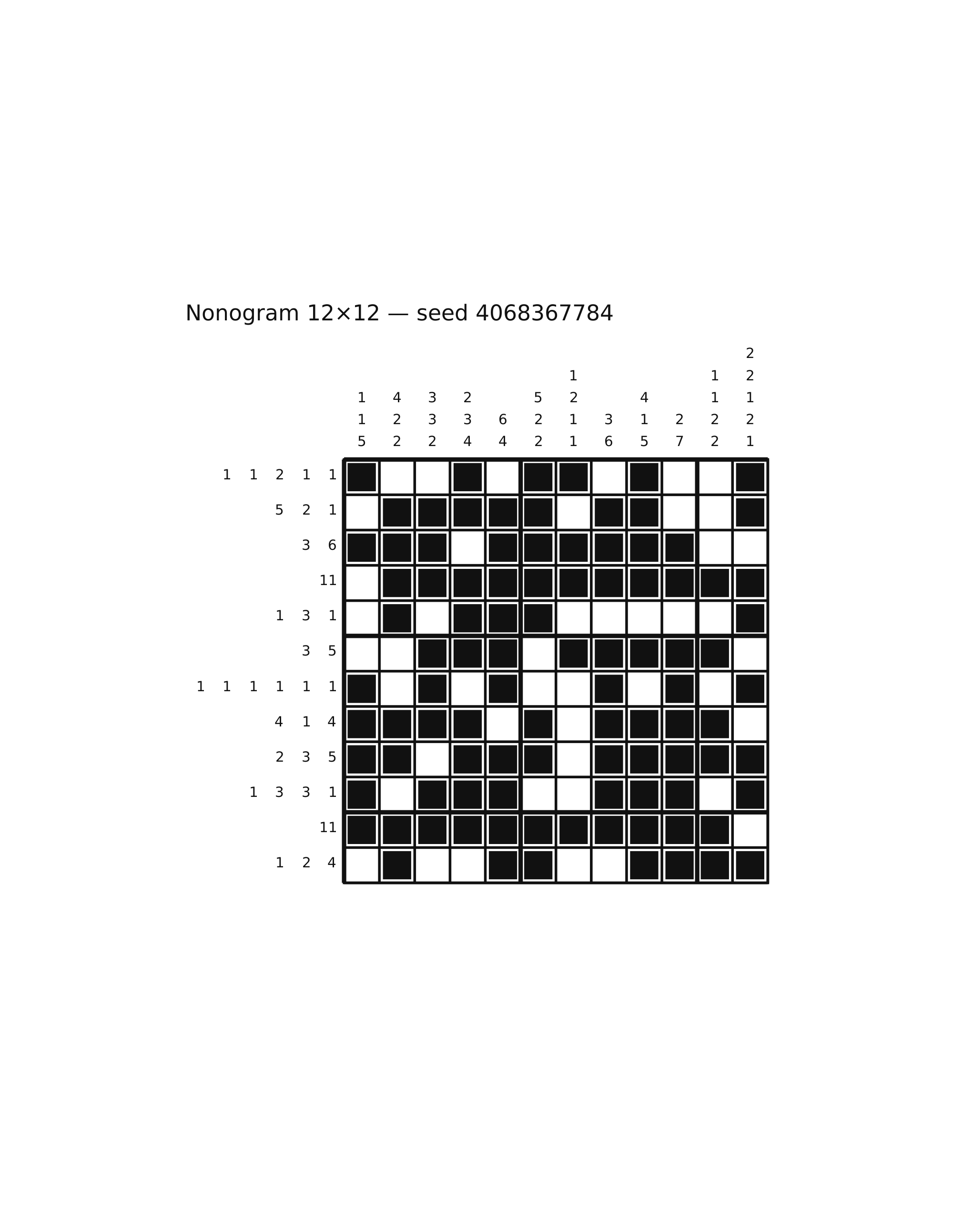 Nonogram 12×12 #80 — solution