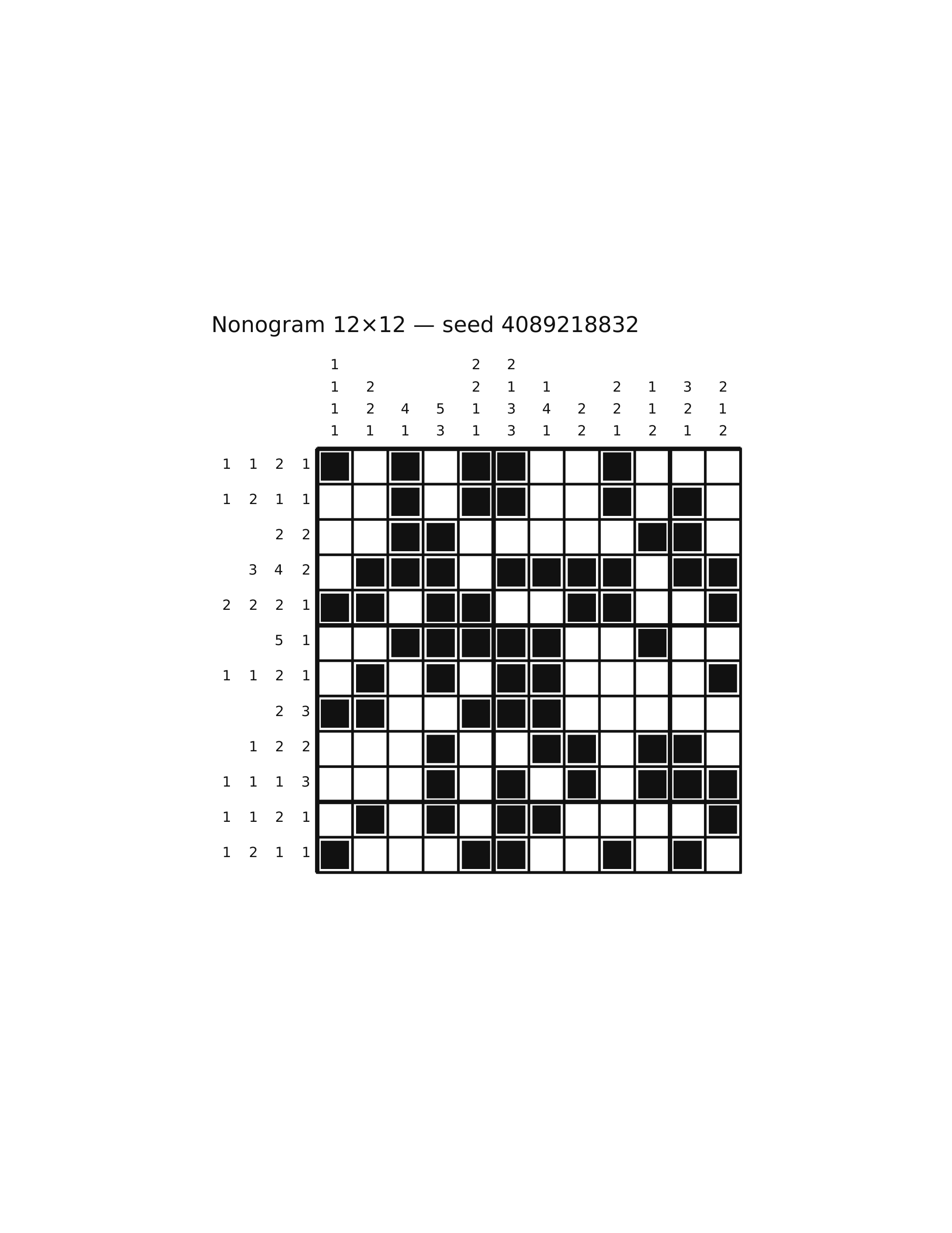 Nonogram 12×12 #12 — solution