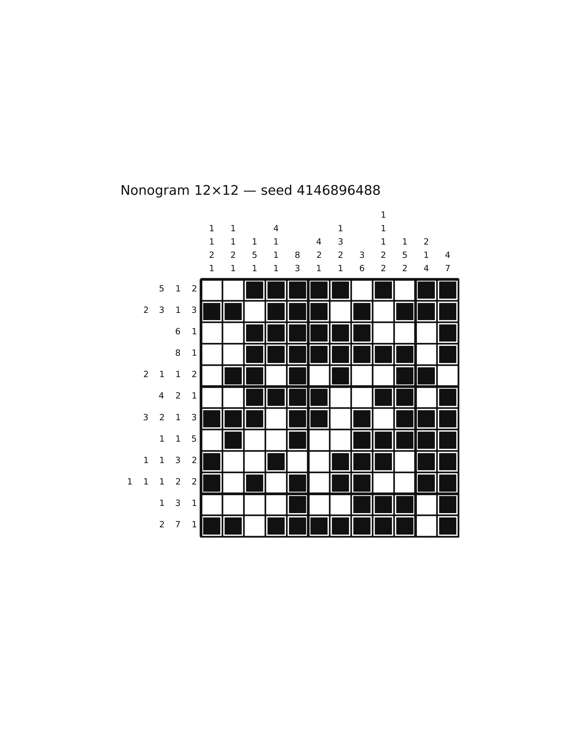 Nonogram 12×12 #13 — solution