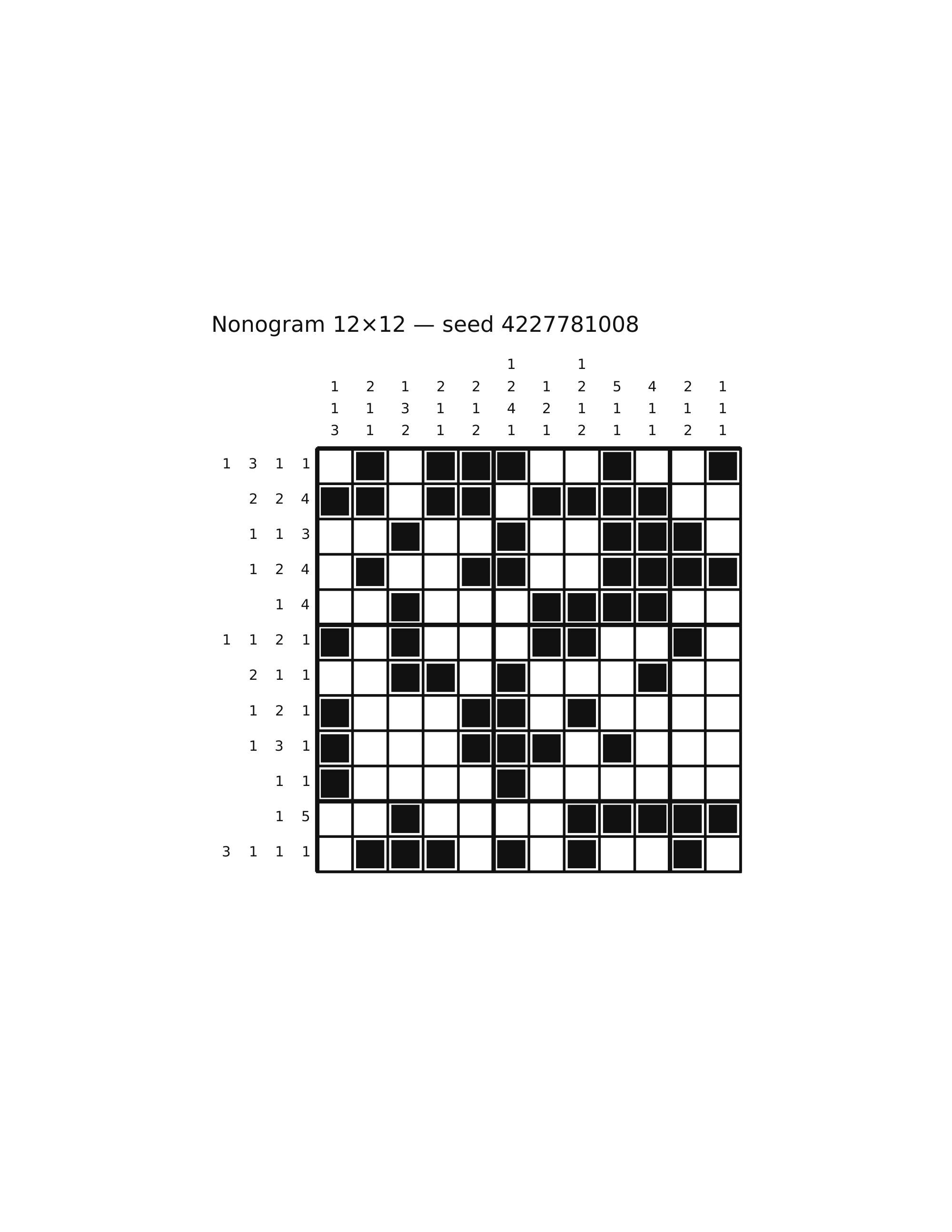 Nonogram 12×12 #20 — solution