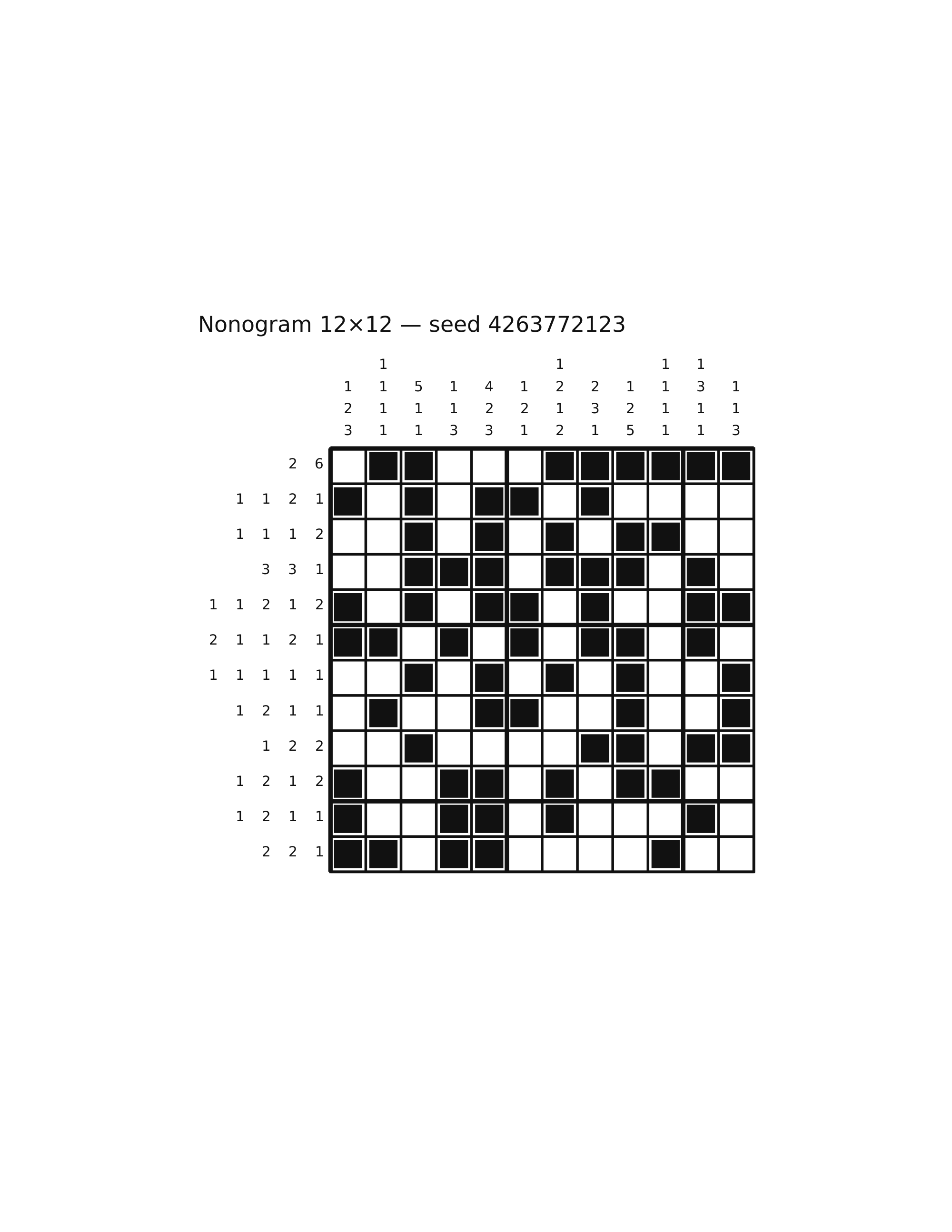 Nonogram 12×12 #31 — solution