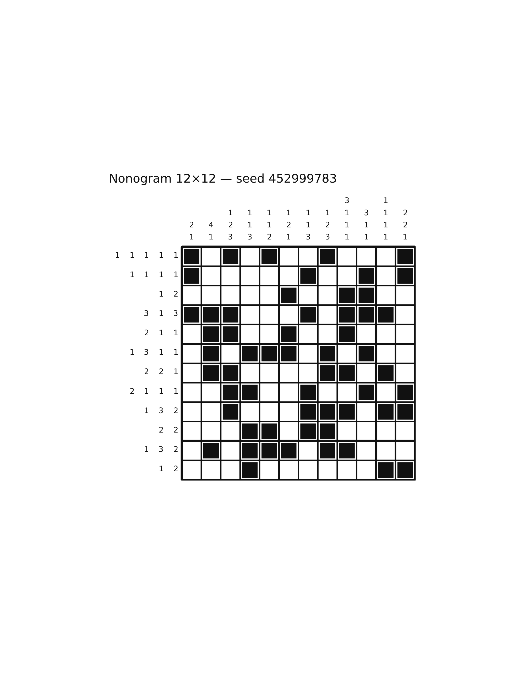 Nonogram 12×12 #79 — solution