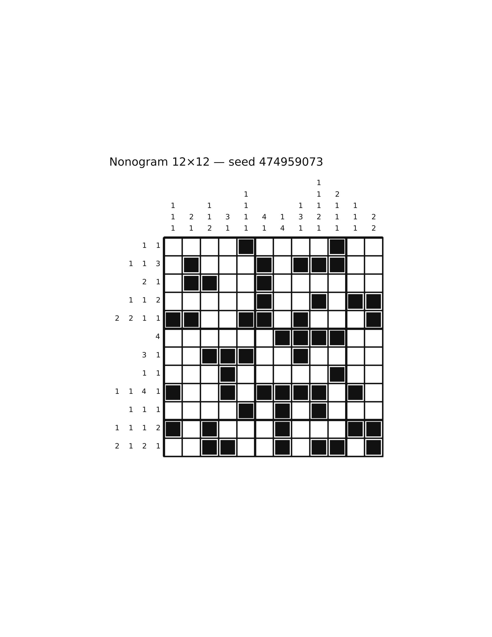 Nonogram 12×12 #66 — solution