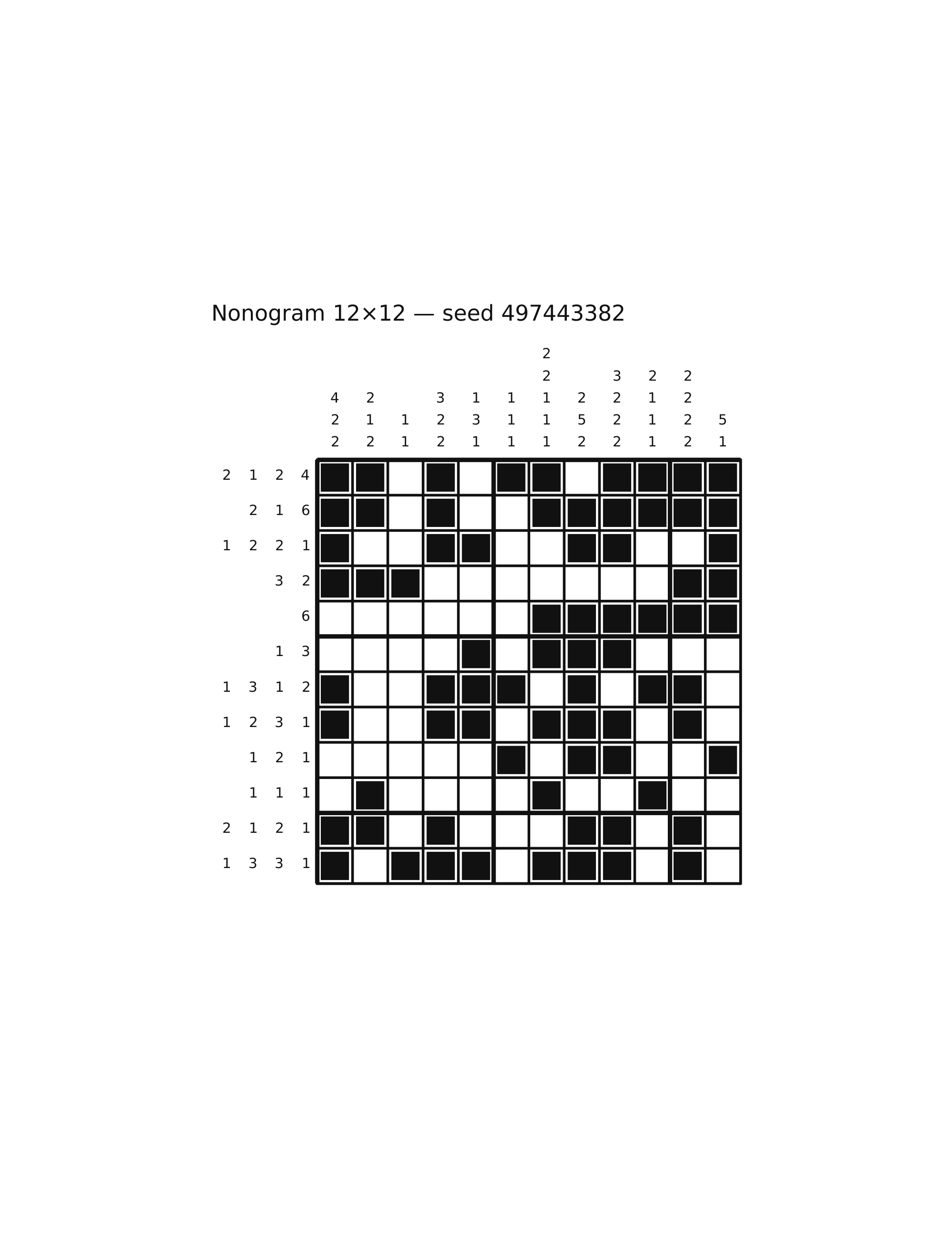 Nonogram 12×12 #22 — solution