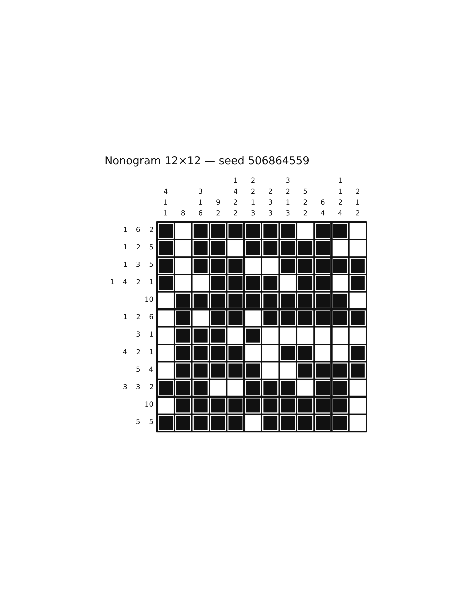 Nonogram 12×12 #24 — solution