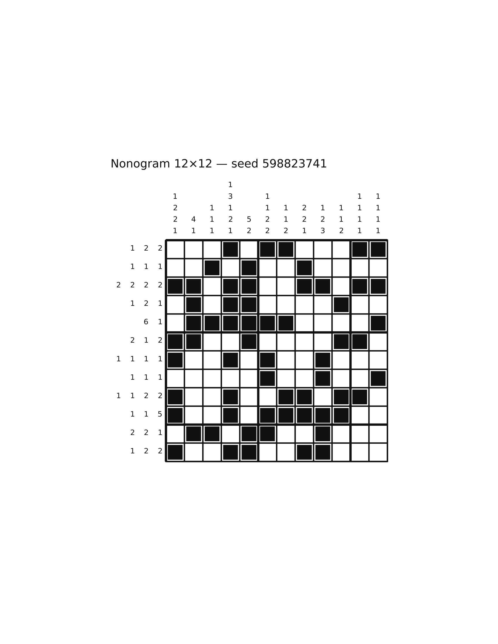 Nonogram 12×12 #66 — solution