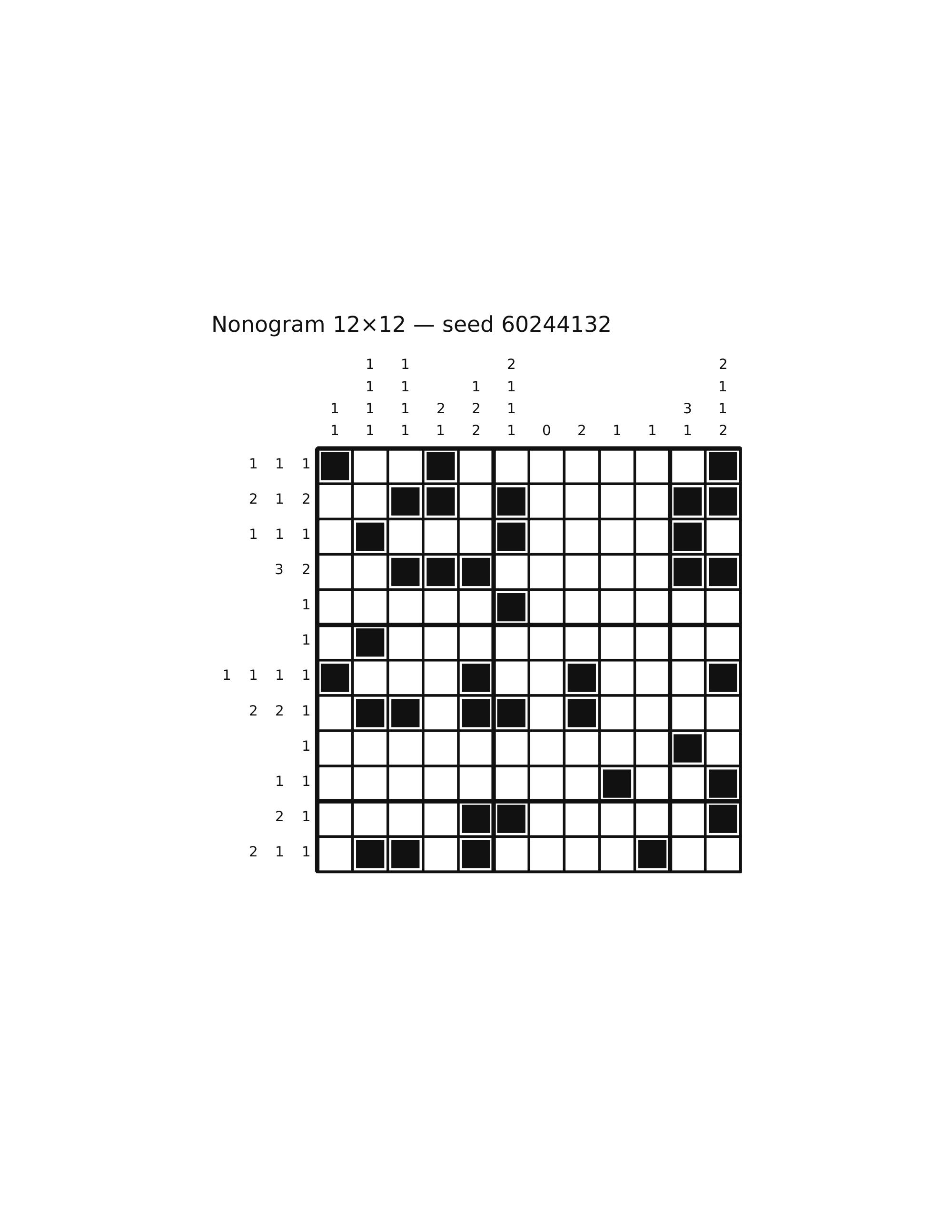 Nonogram 12×12 #13 — solution