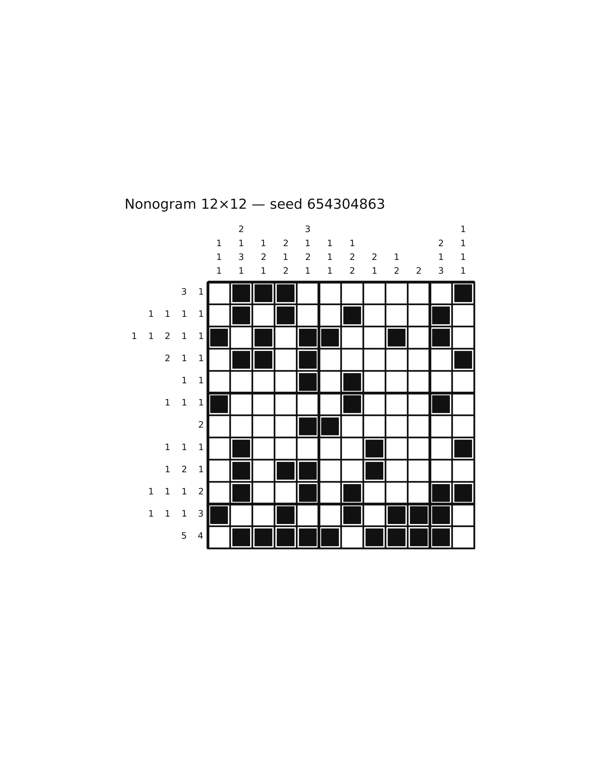 Nonogram 12×12 #83 — solution