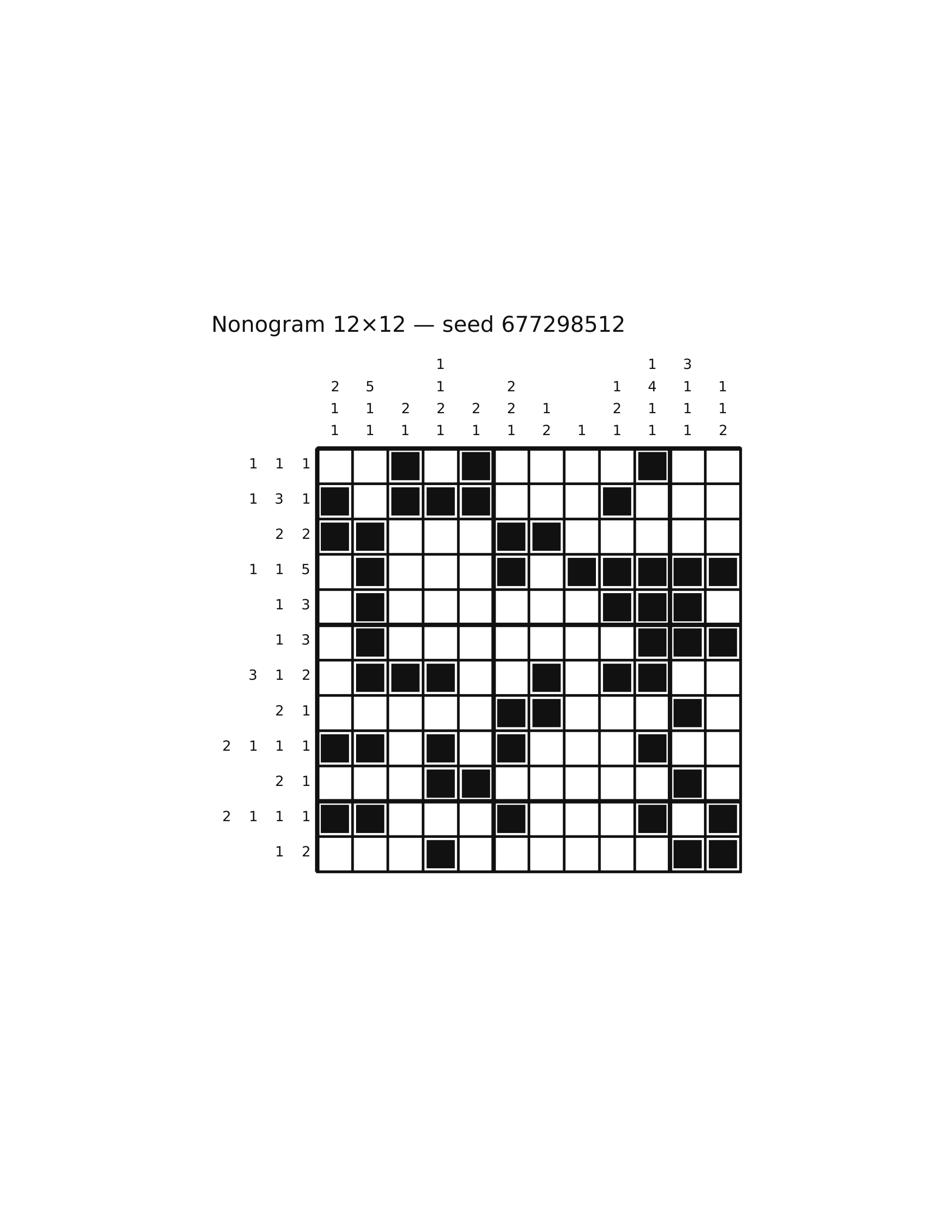Nonogram 12×12 #25 — solution