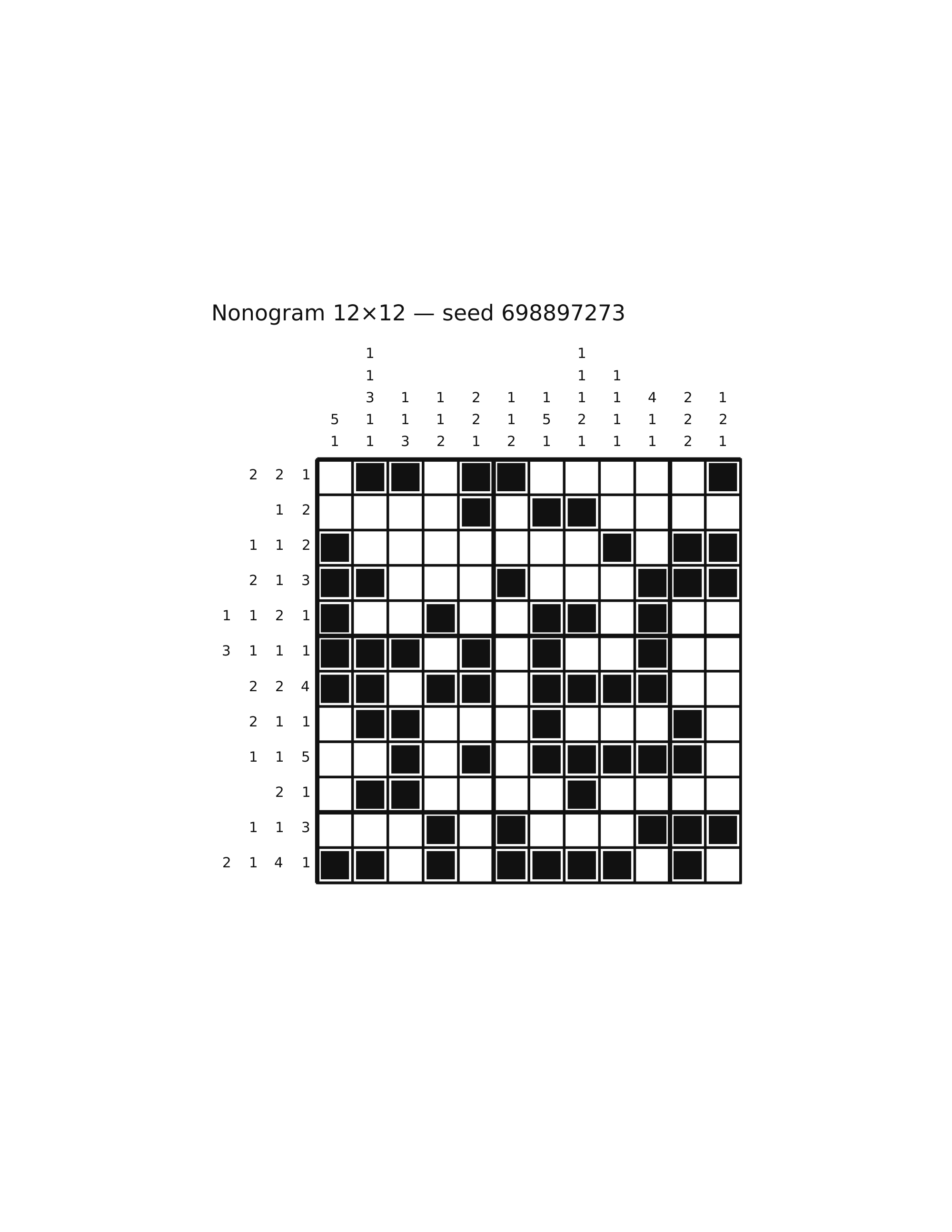 Nonogram 12×12 #4 — solution