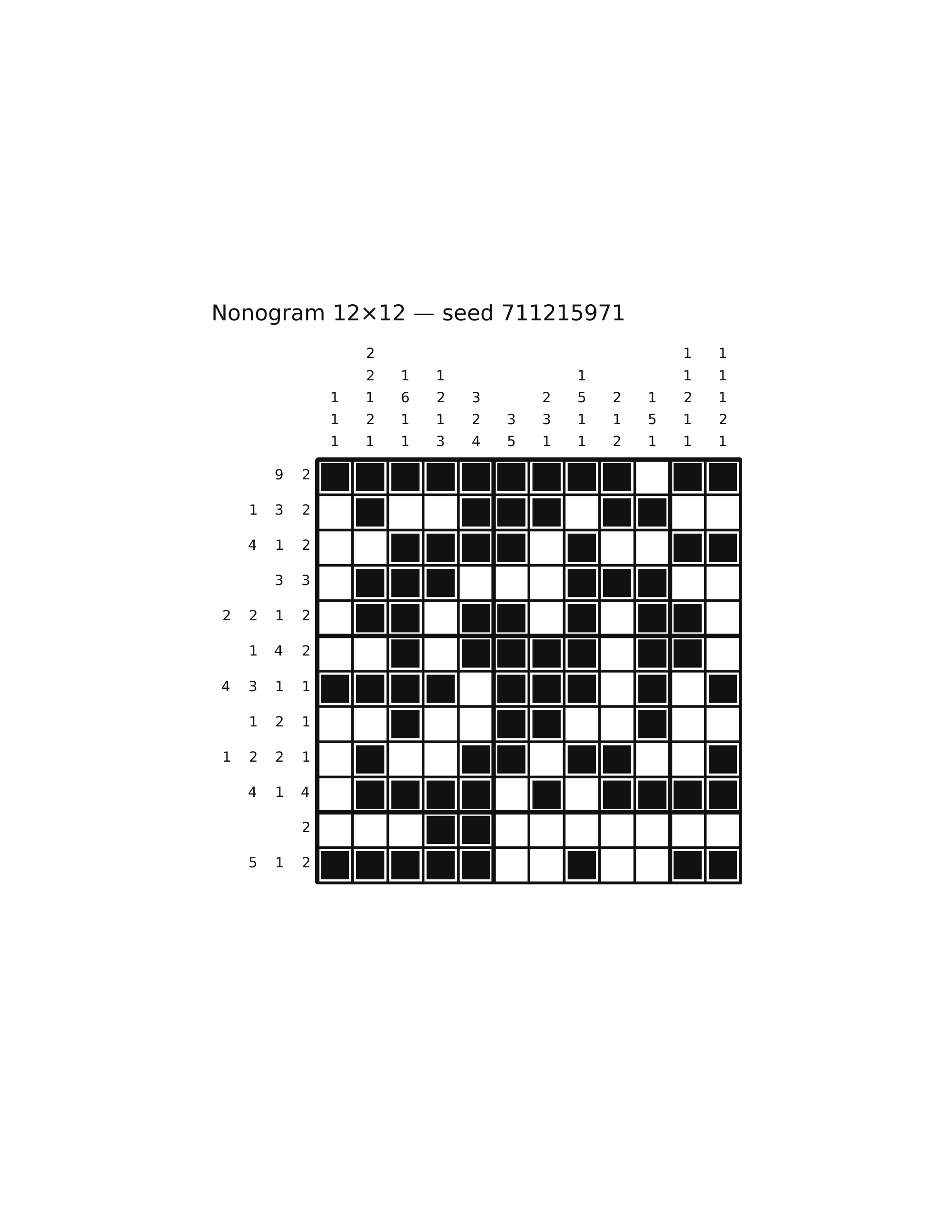 Nonogram 12×12 #64 — solution