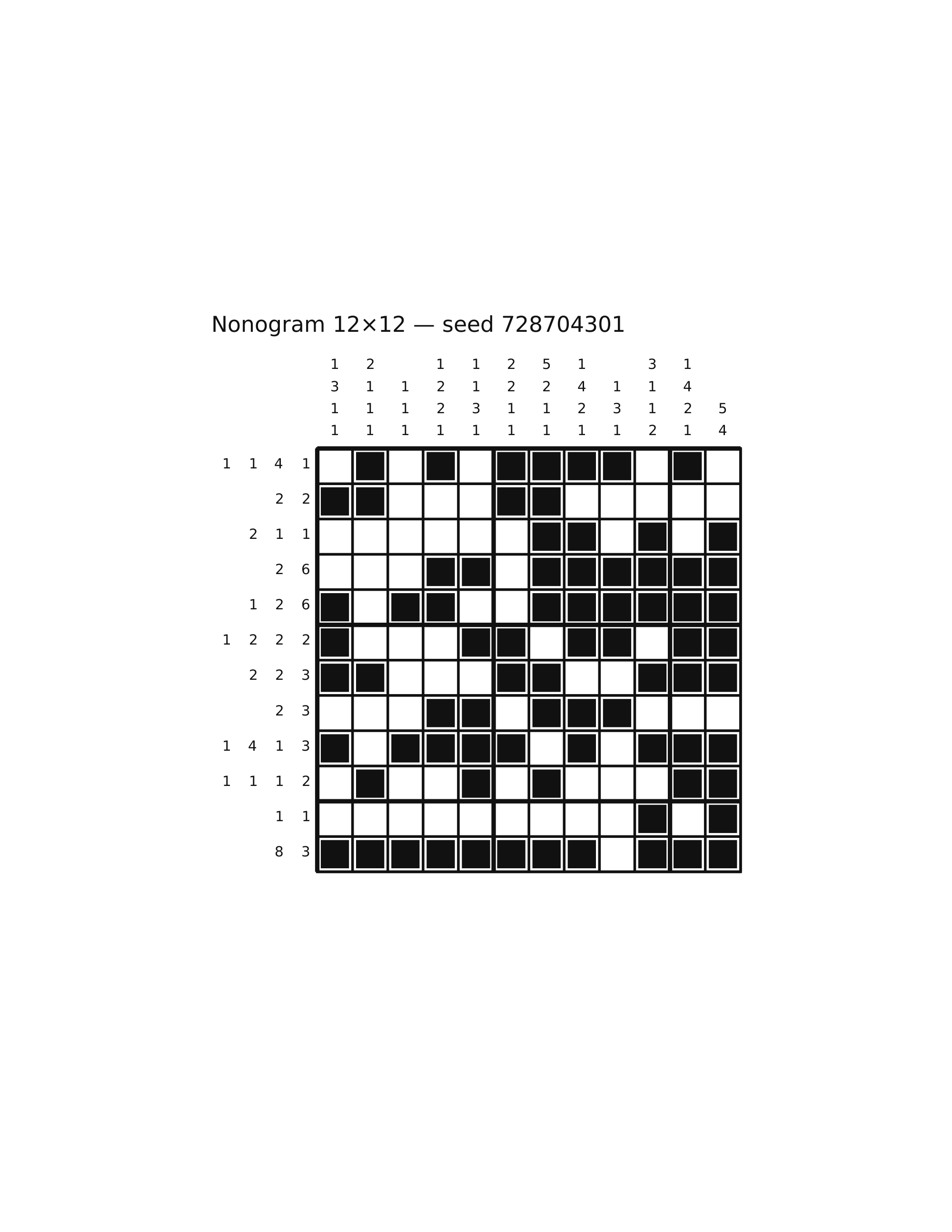 Nonogram 12×12 #26 — solution