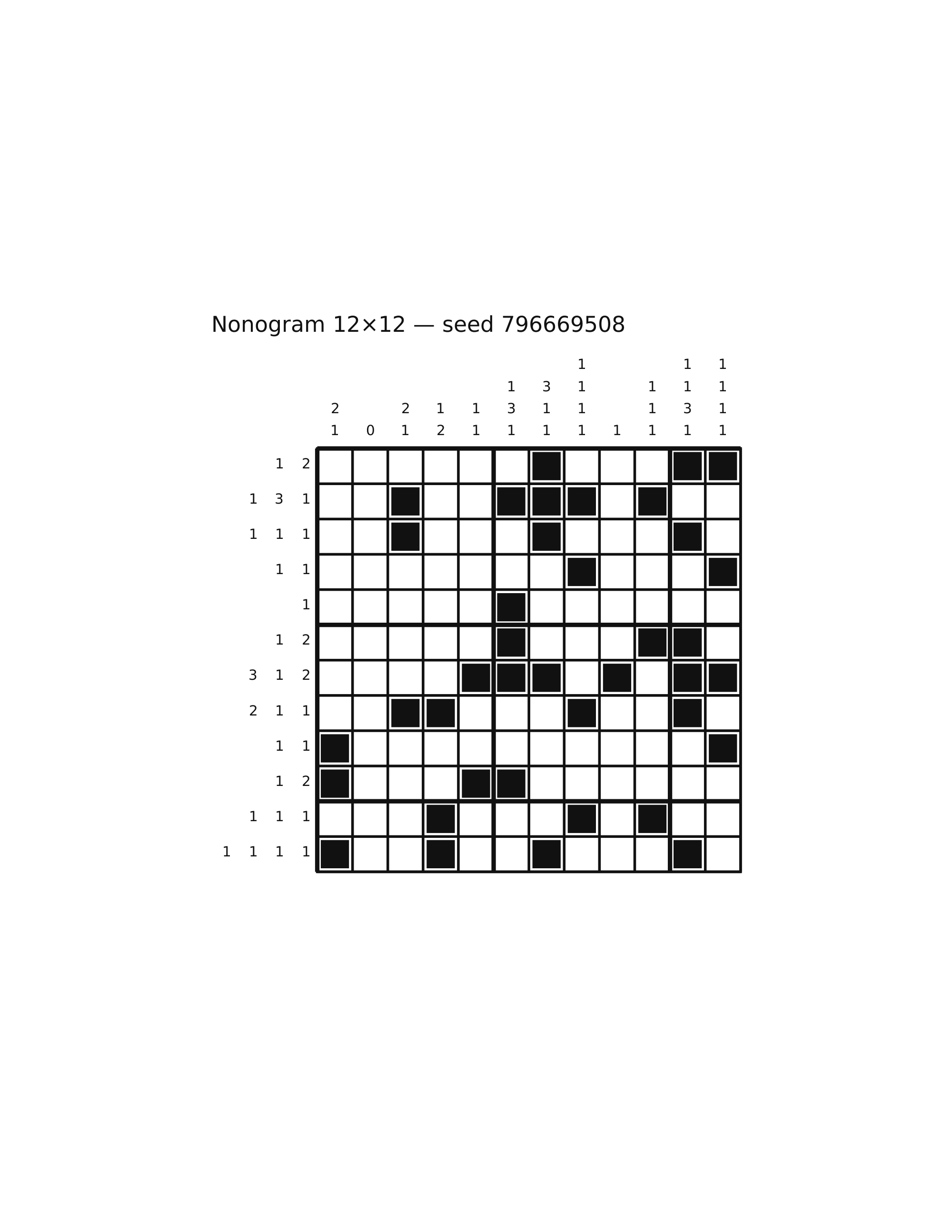 Nonogram 12×12 #52 — solution