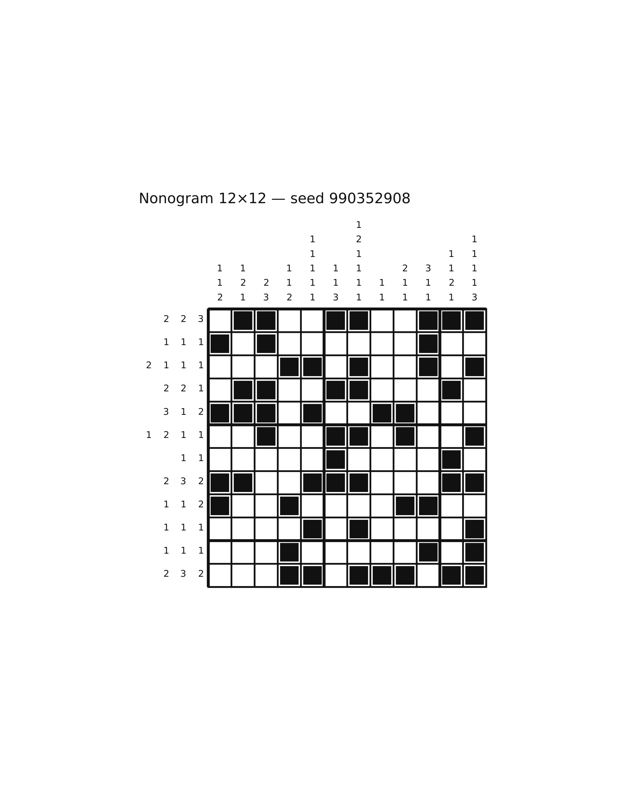 Nonogram 12×12 #47 — solution