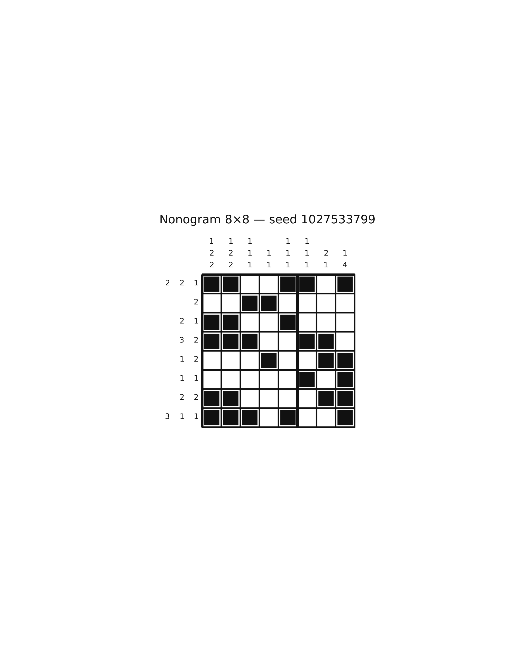 Nonogram 8×8 #4 — solution