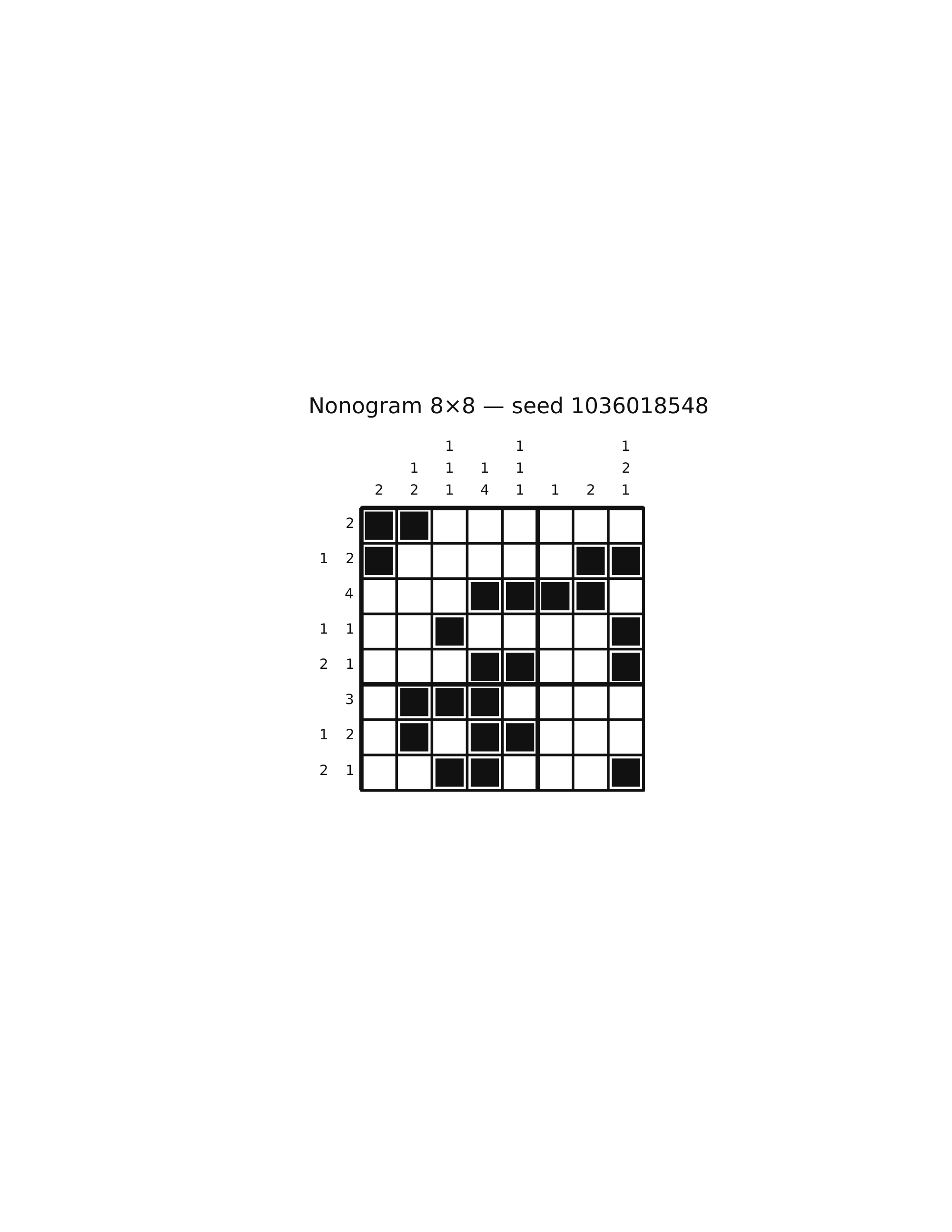 Nonogram 8×8 #31 — solution