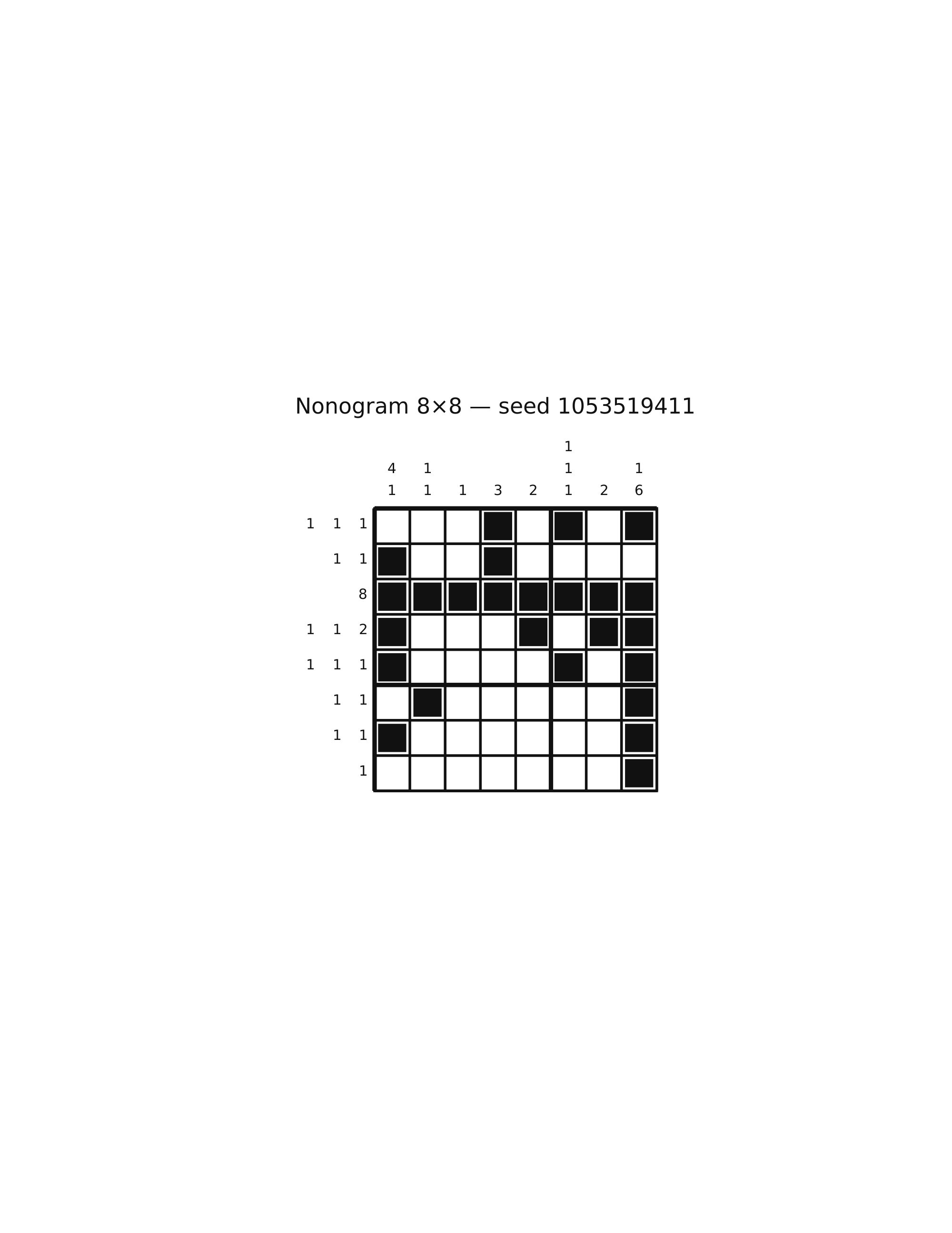 Nonogram 8×8 #40 — solution