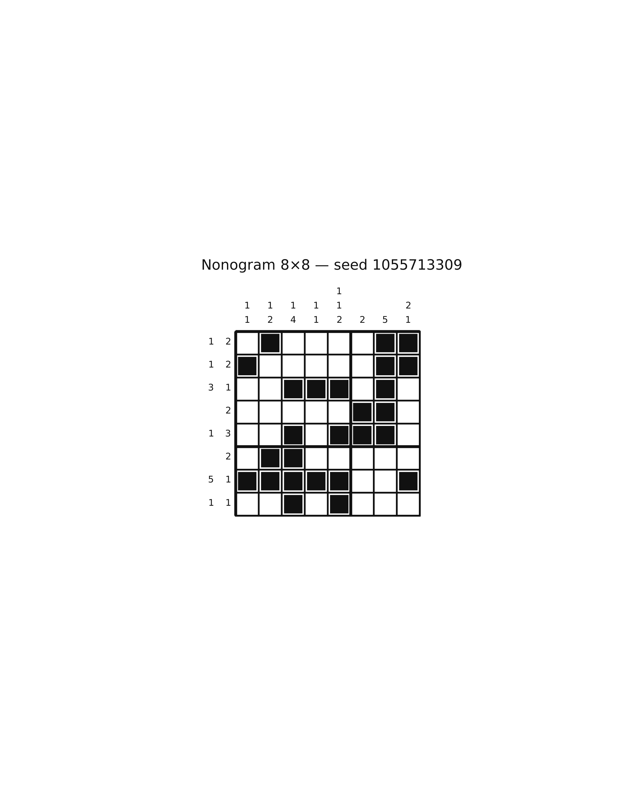 Nonogram 8×8 #29 — solution