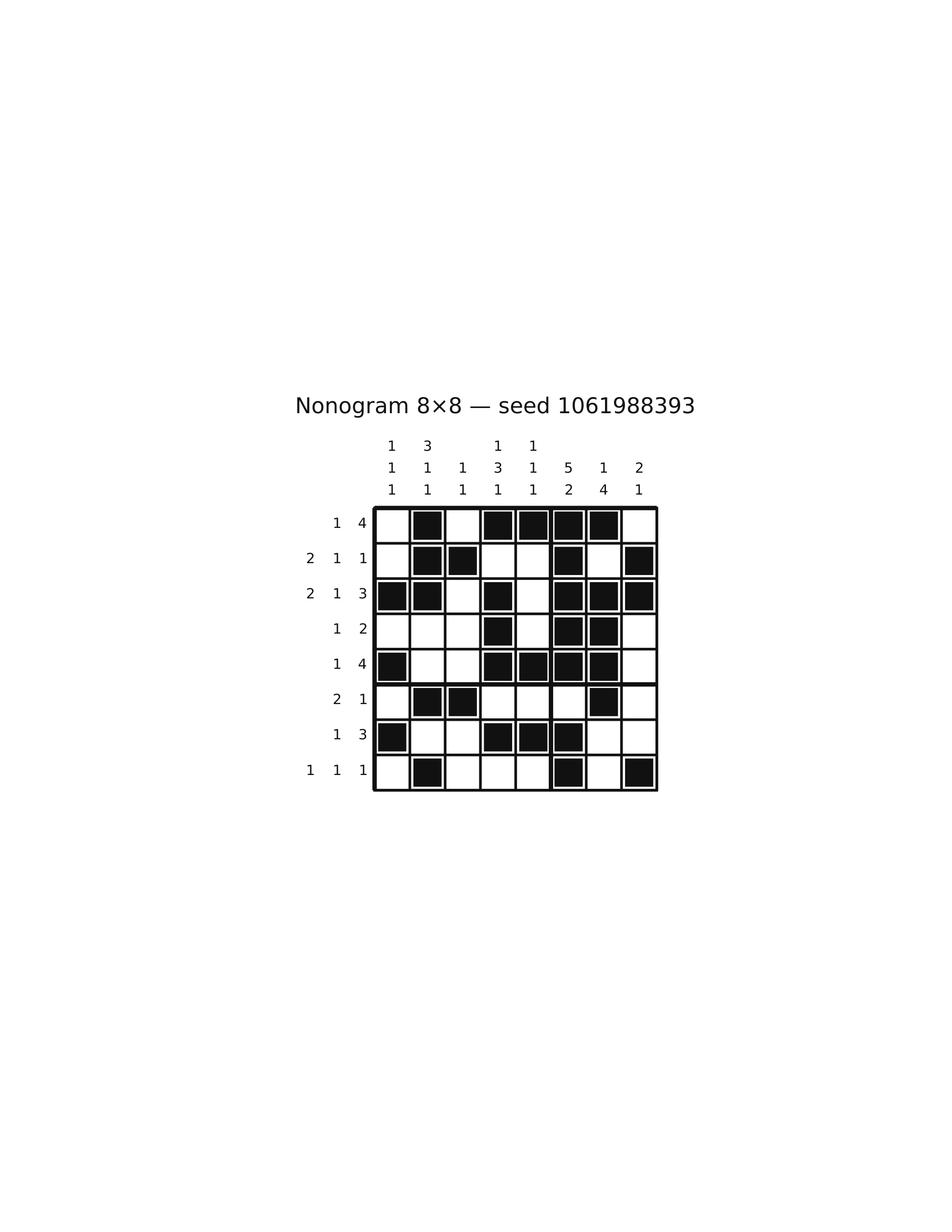 Nonogram 8×8 #55 — solution