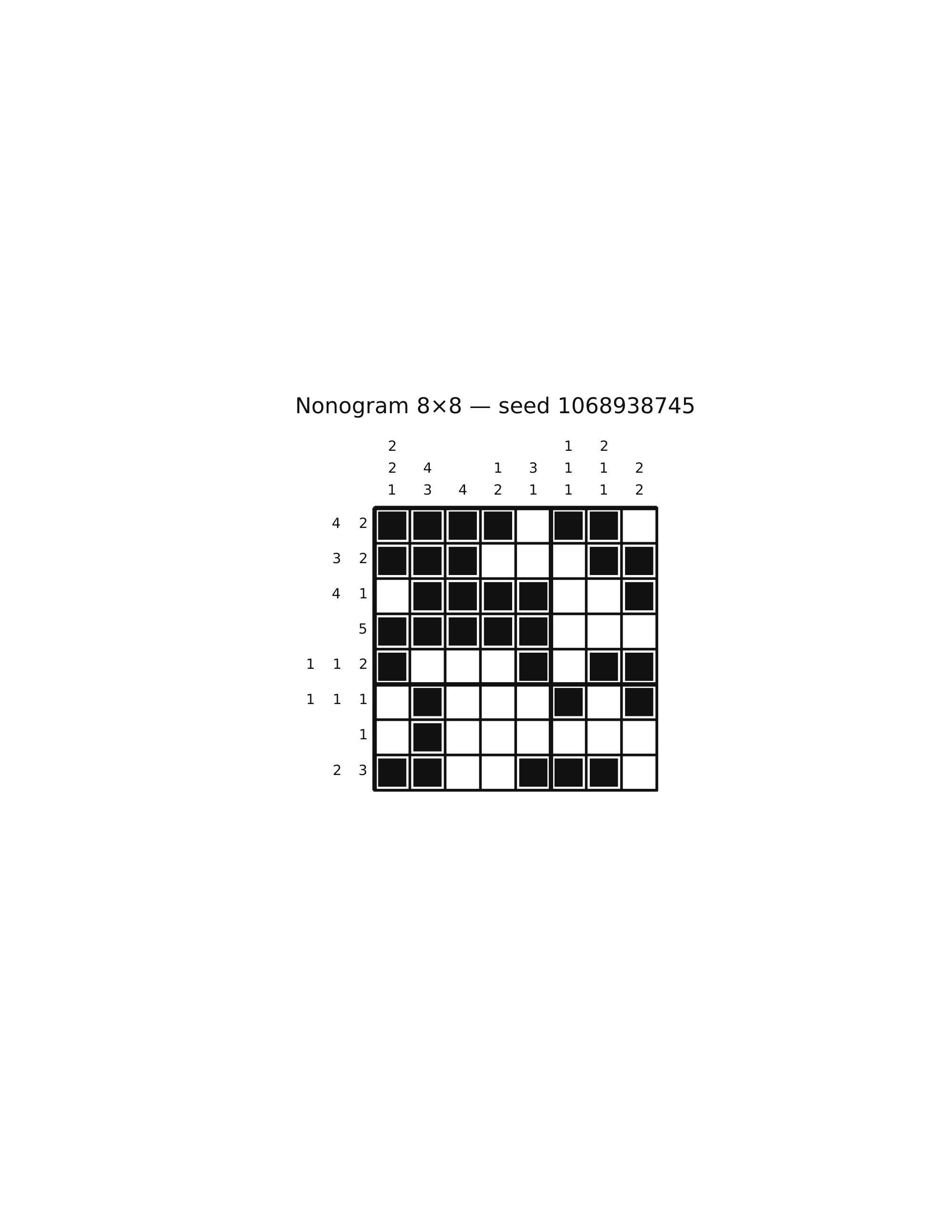 Nonogram 8×8 #44 — solution
