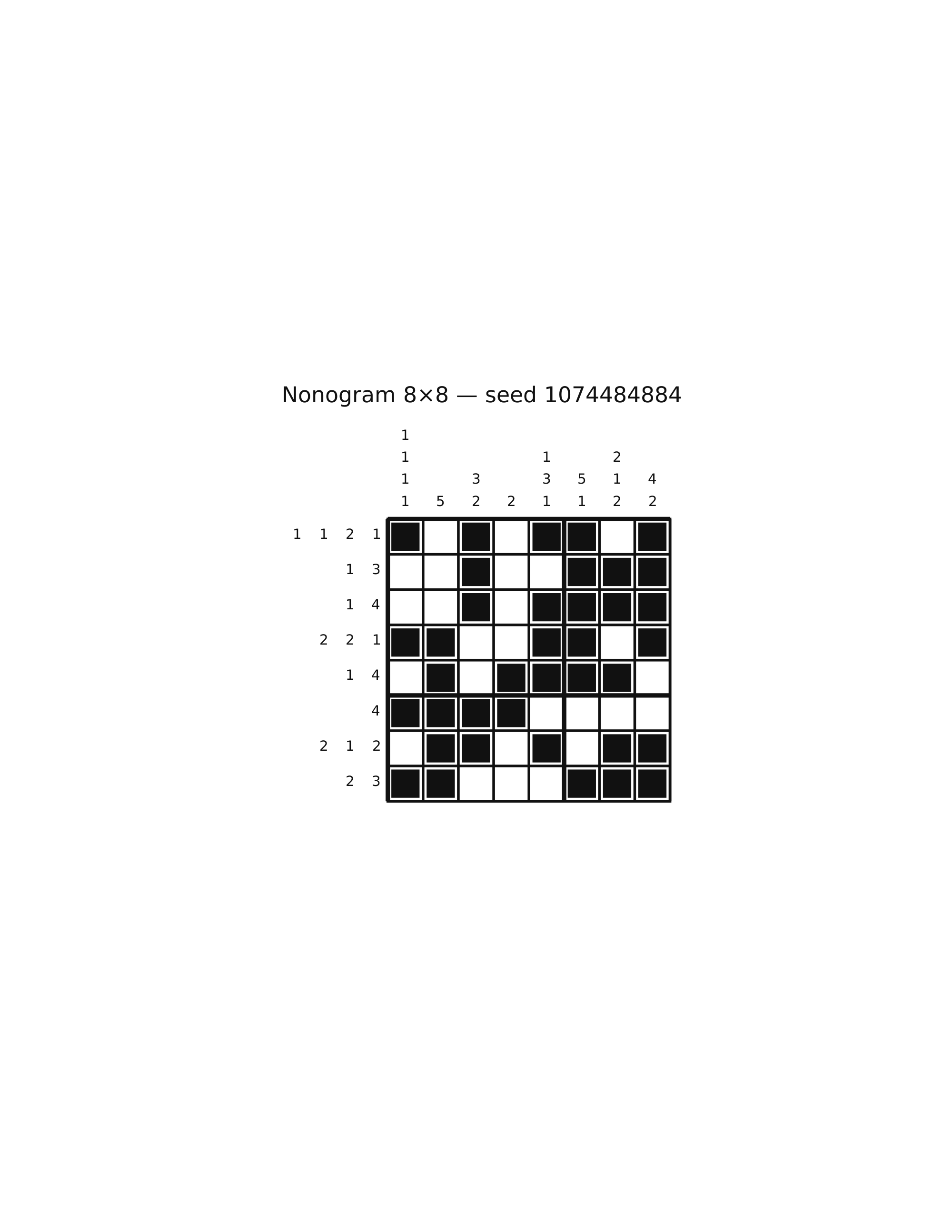Nonogram 8×8 #57 — solution
