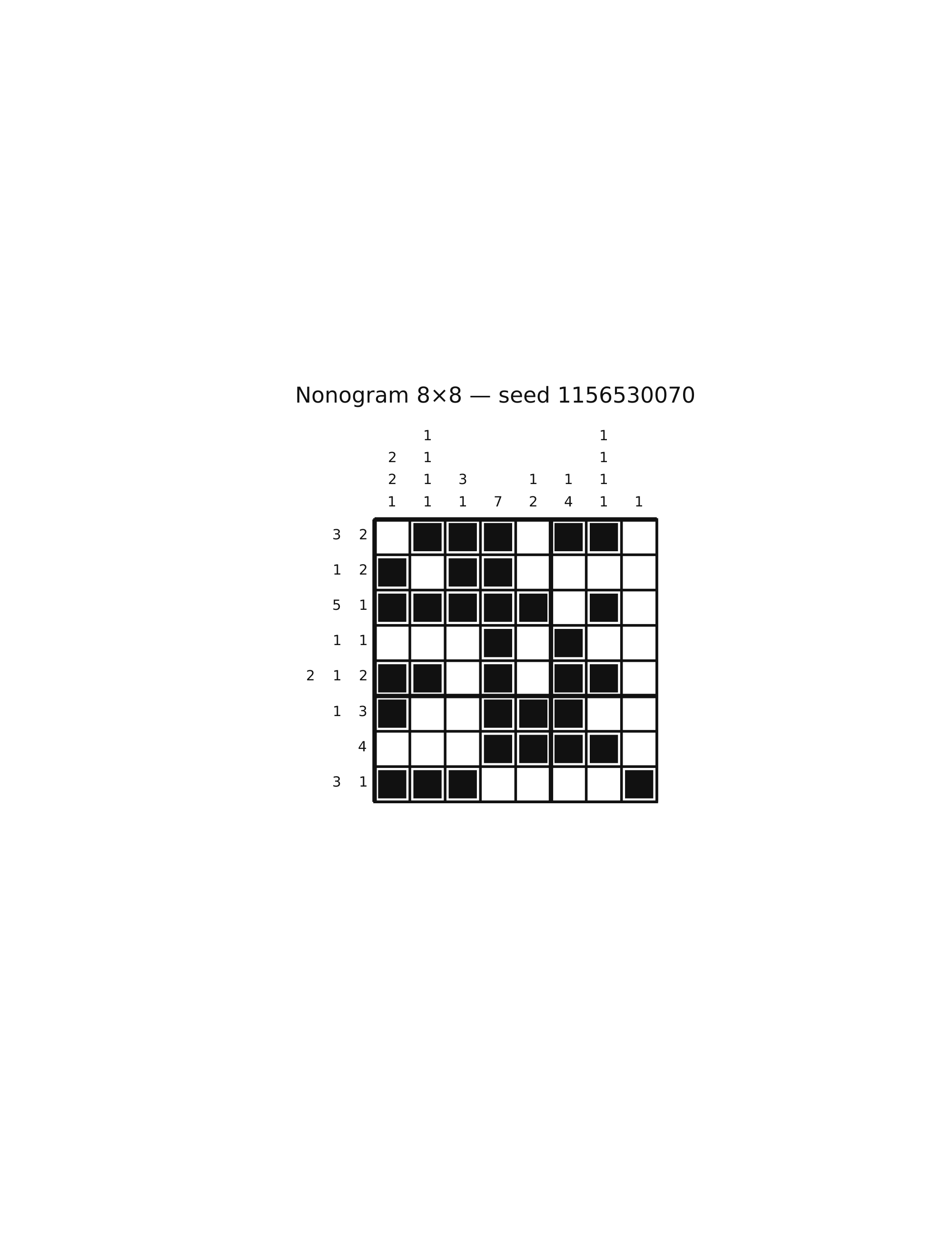 Nonogram 8×8 #66 — solution