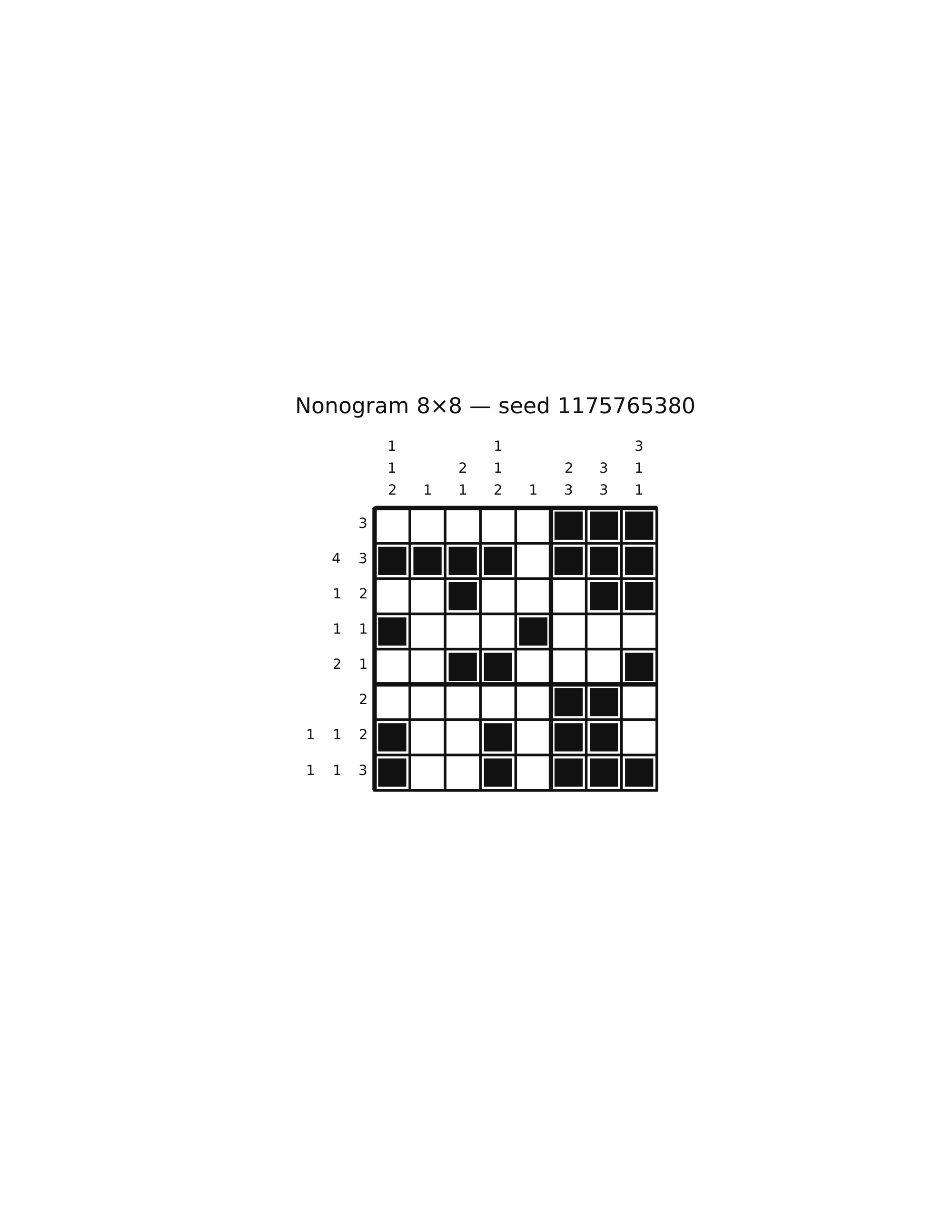 Nonogram 8×8 #18 — solution