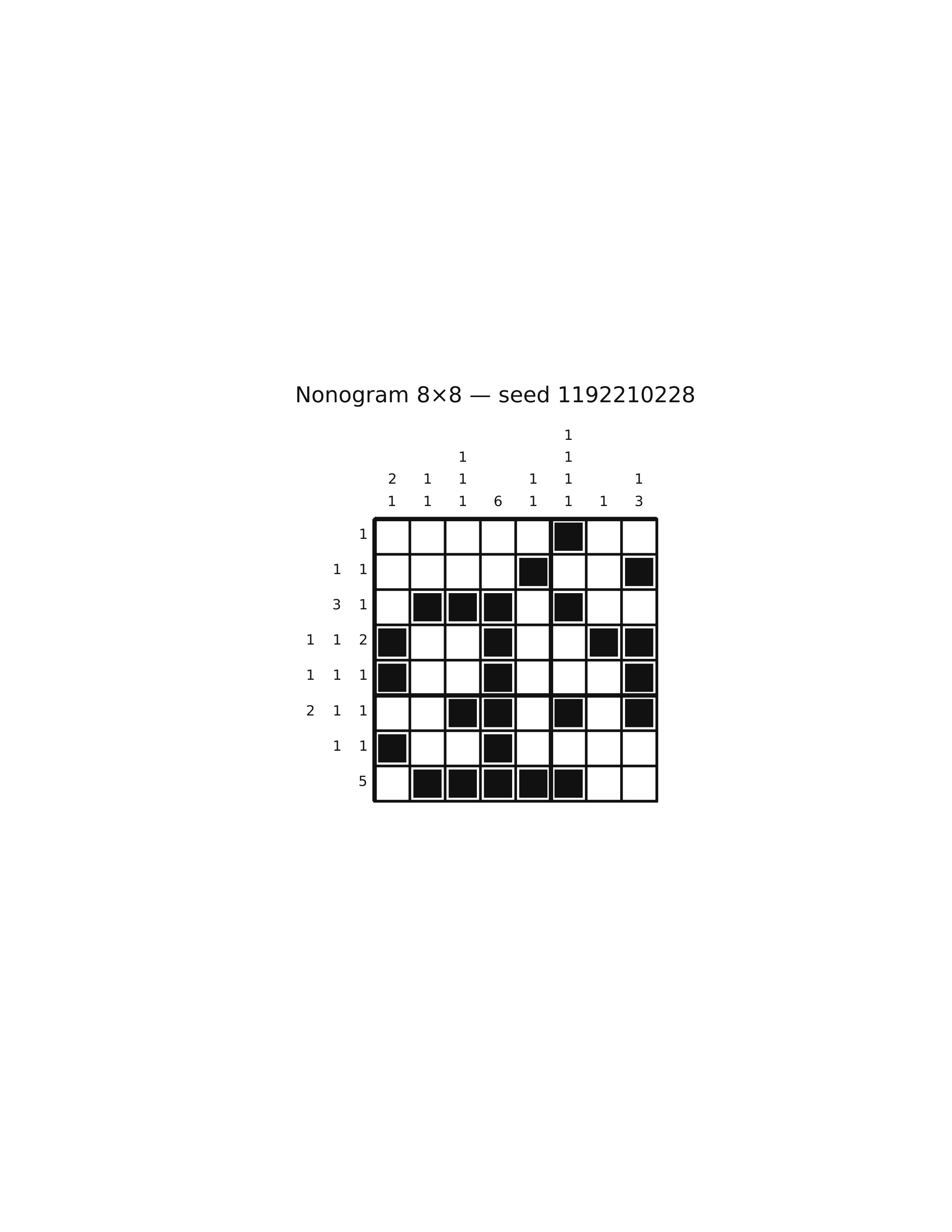 Nonogram 8×8 #13 — solution