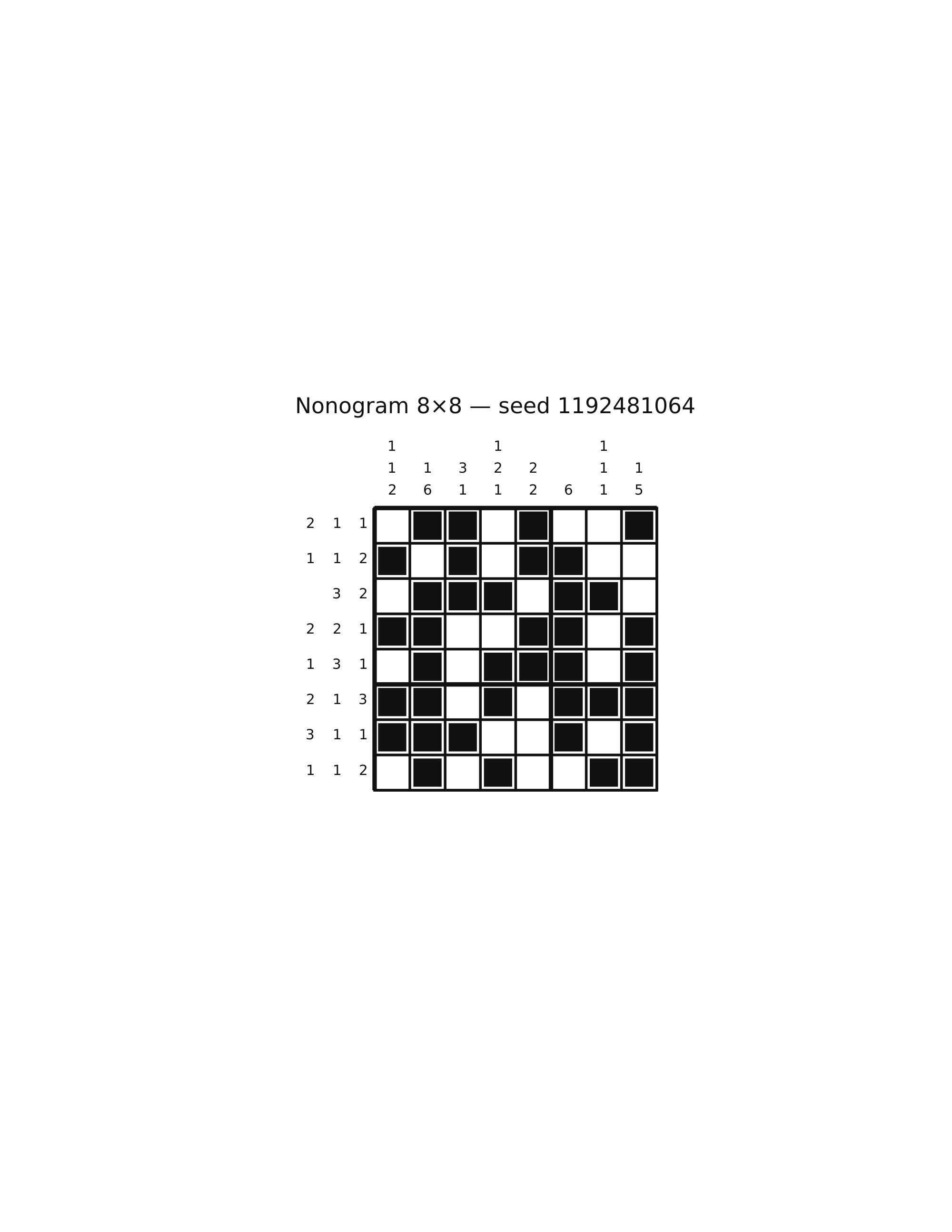Nonogram 8×8 #41 — solution