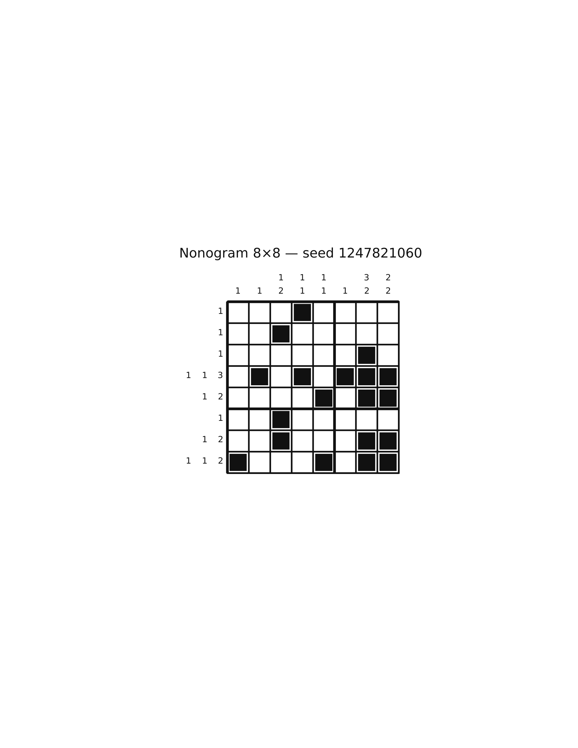 Nonogram 8×8 #15 — solution