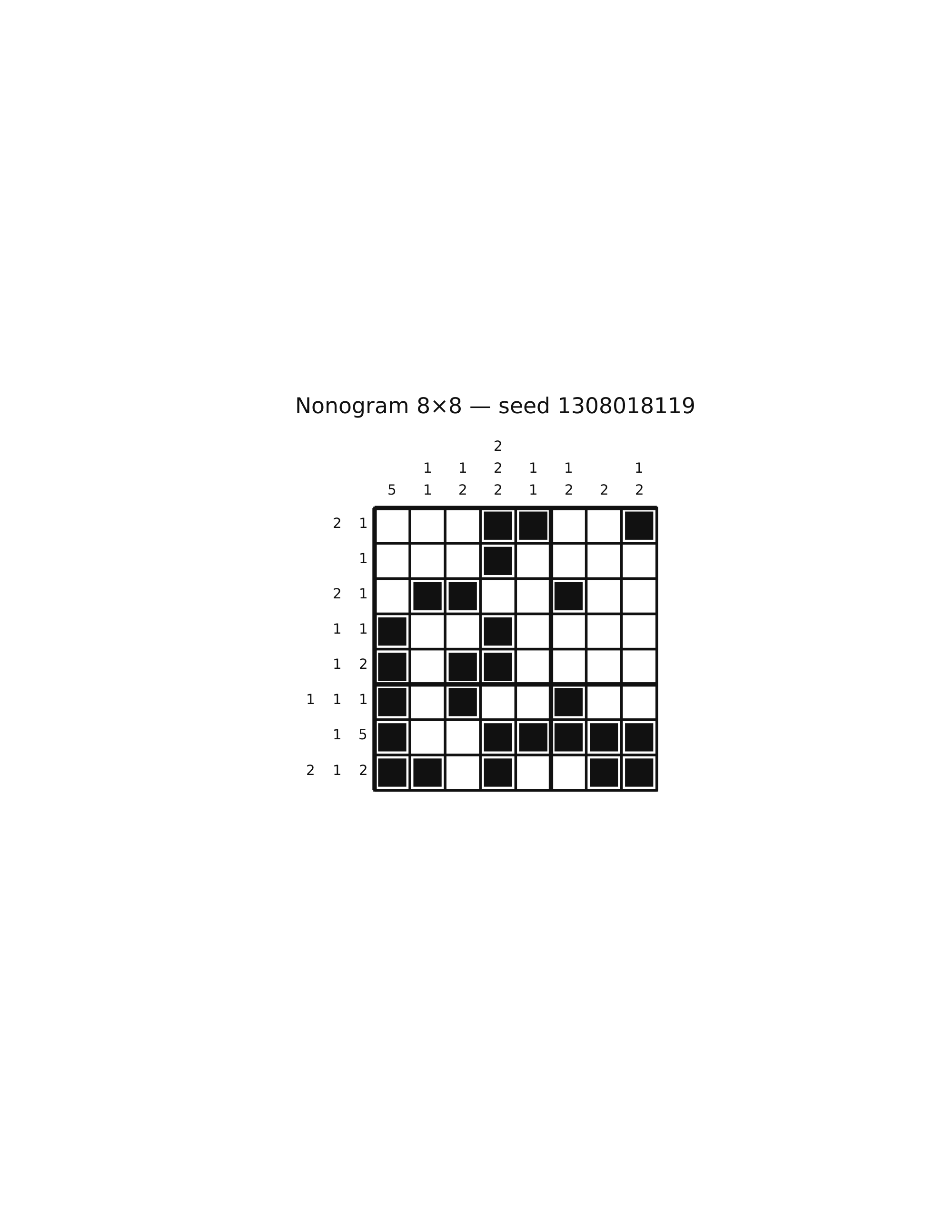 Nonogram 8×8 #62 — solution