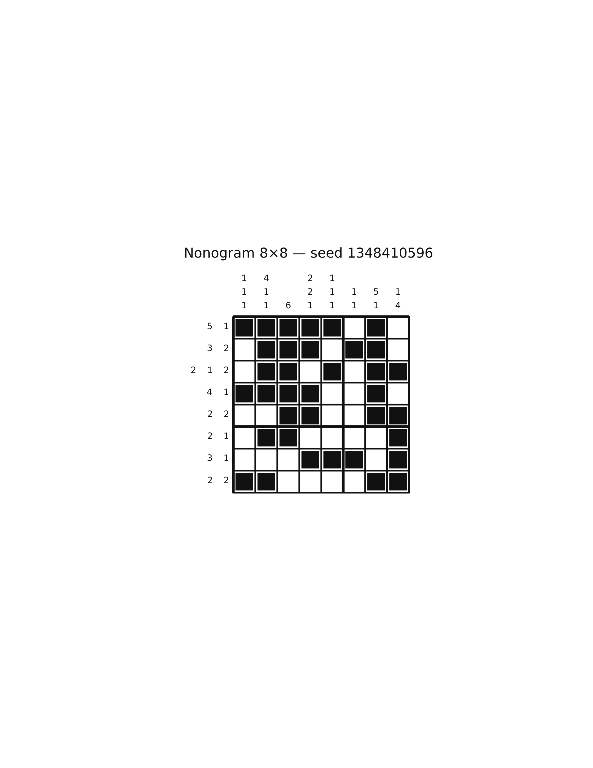 Nonogram 8×8 #58 — solution