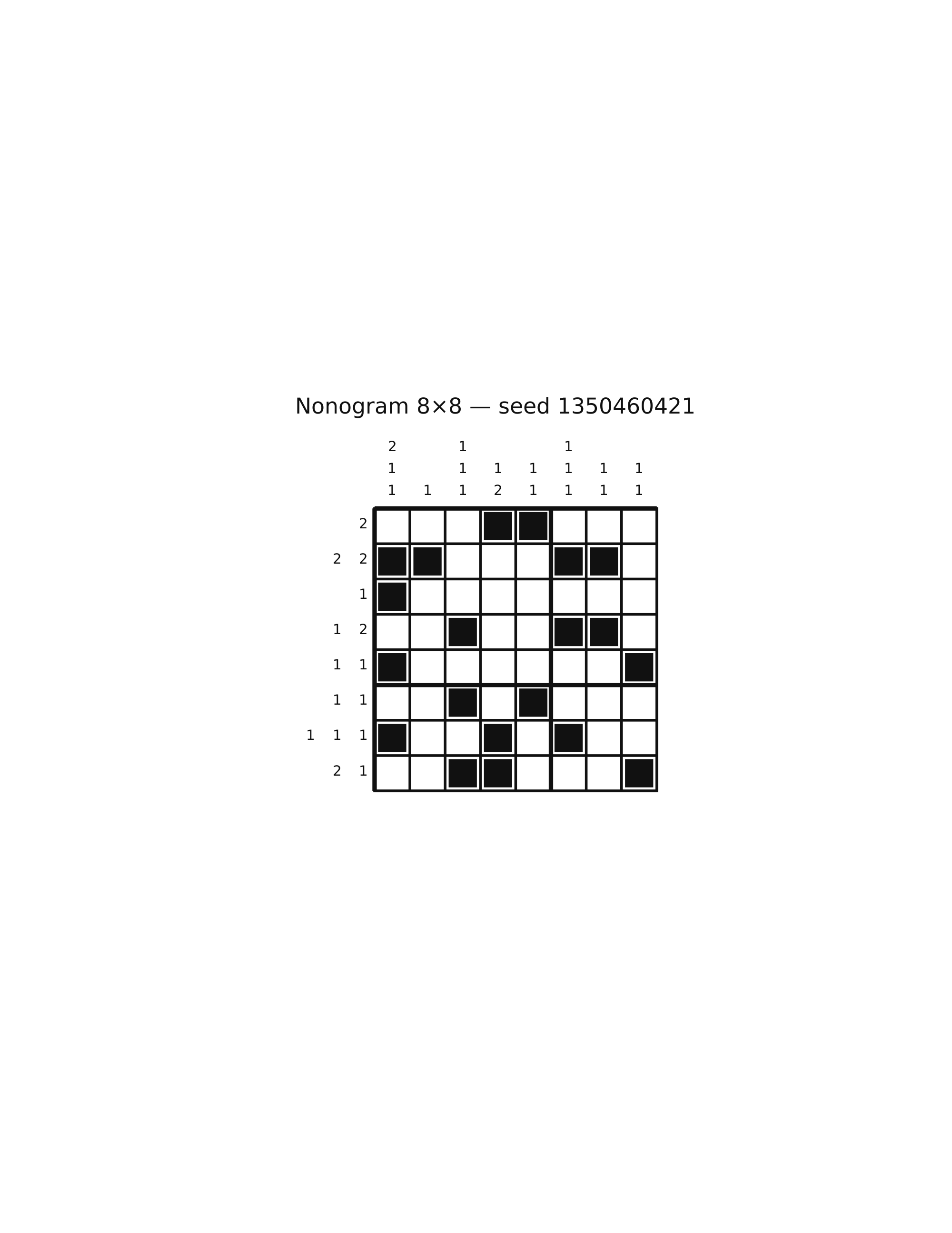 Nonogram 8×8 #54 — solution
