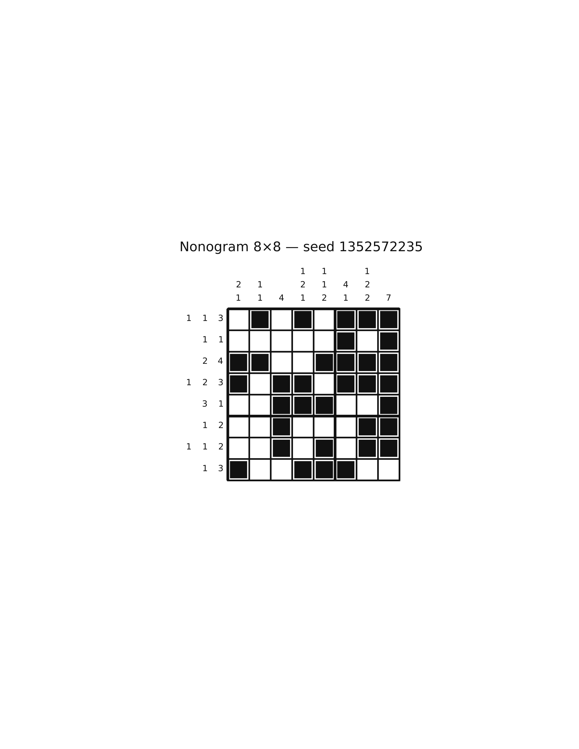 Nonogram 8×8 #45 — solution