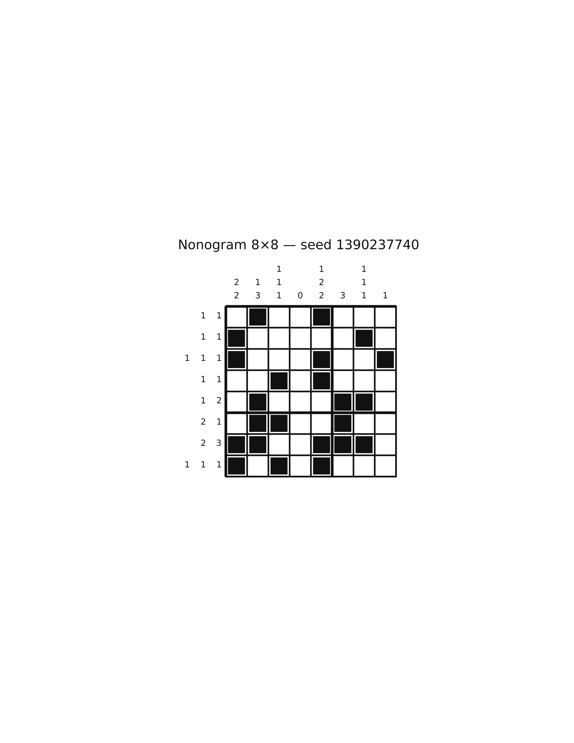 Nonogram 8×8 #55 — solution
