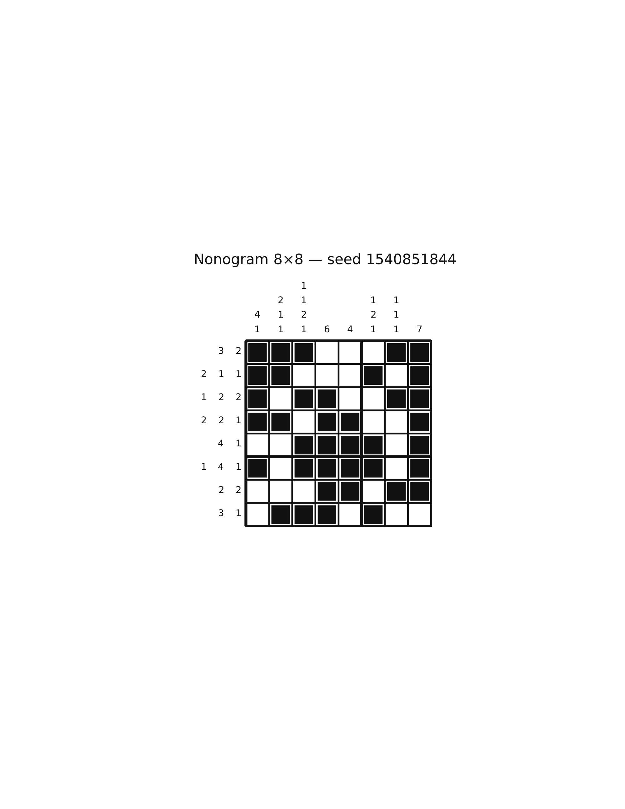 Nonogram 8×8 #69 — solution