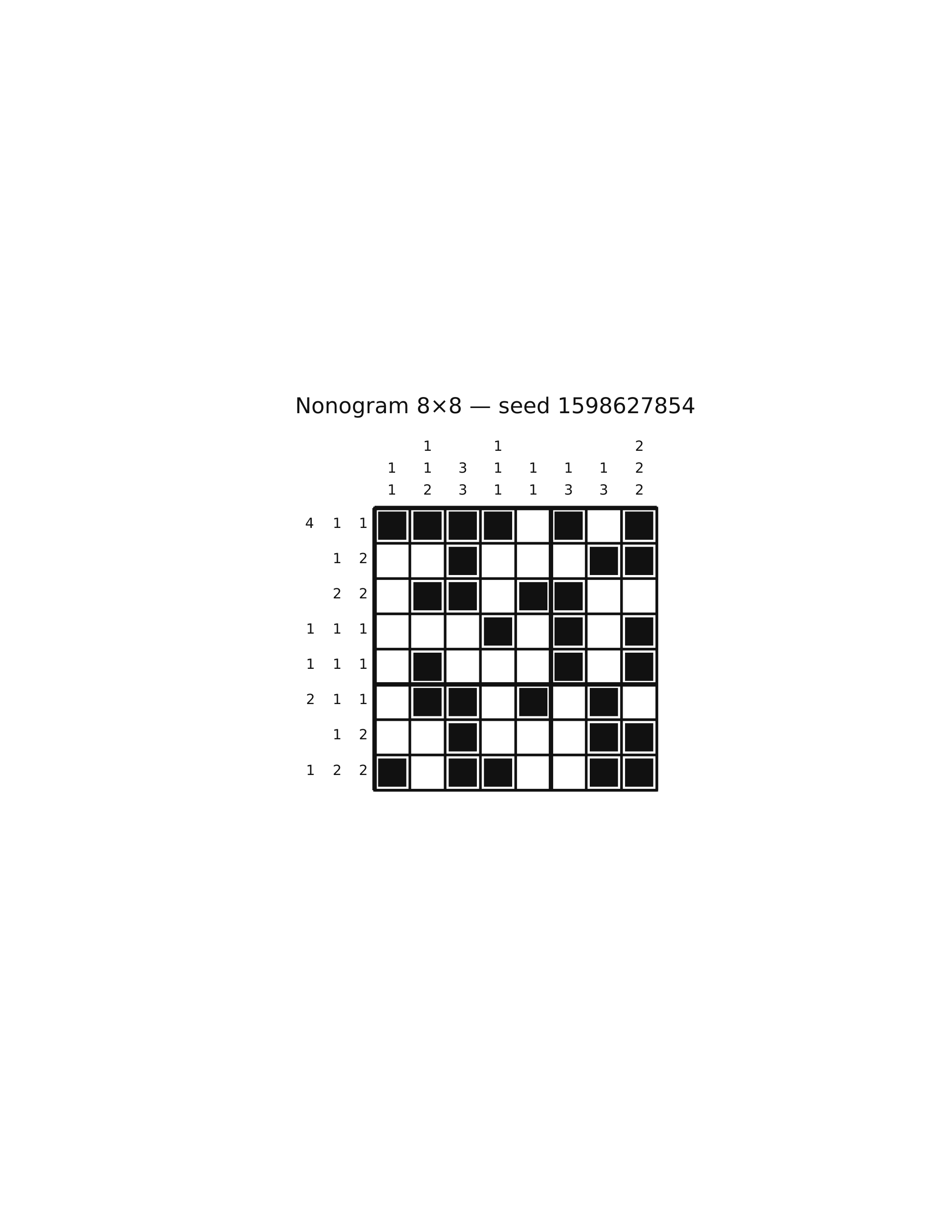 Nonogram 8×8 #50 — solution