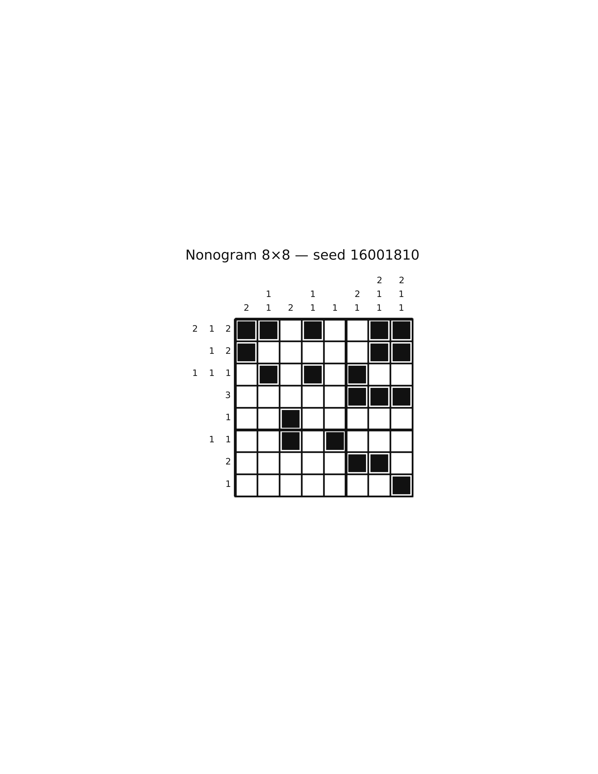 Nonogram 8×8 #18 — solution