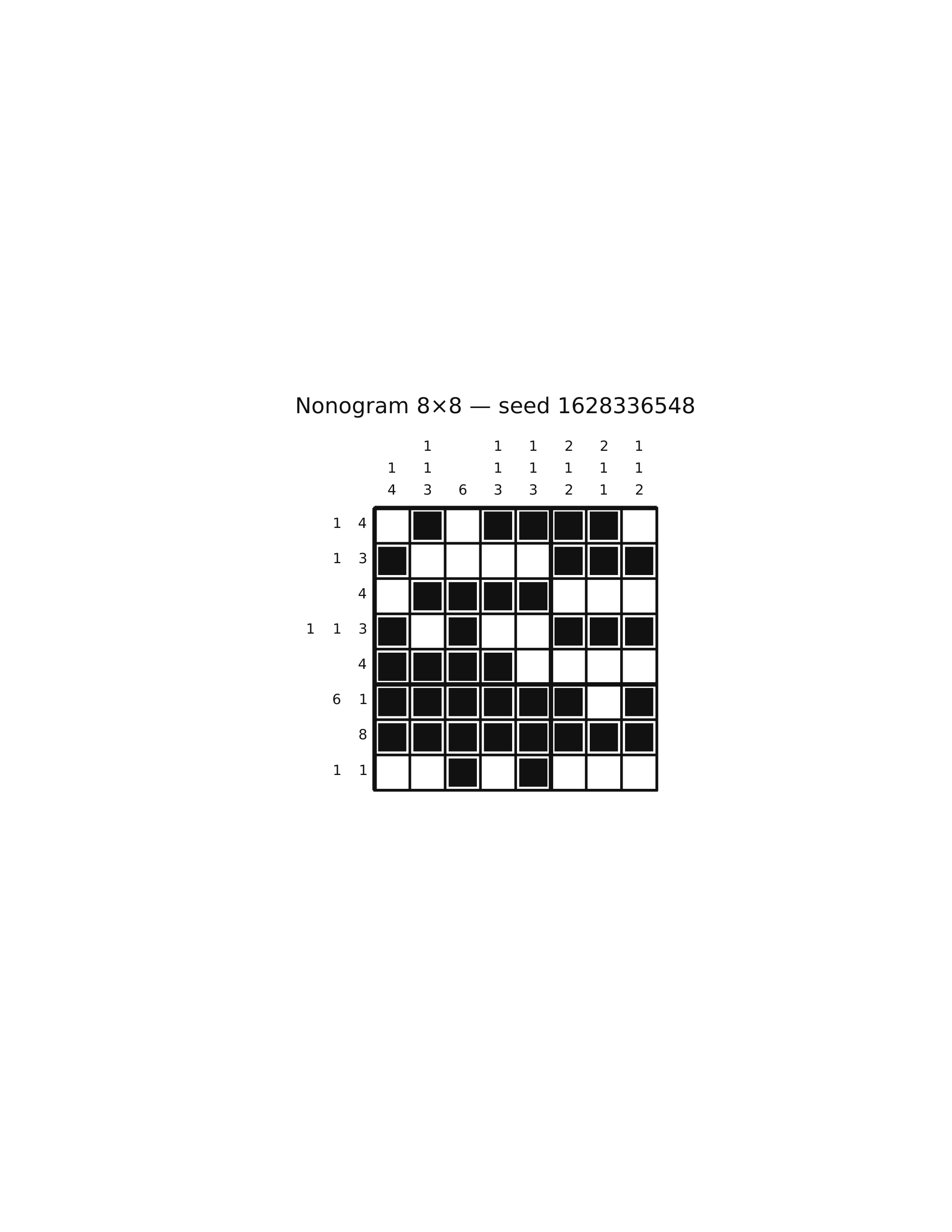 Nonogram 8×8 #34 — solution