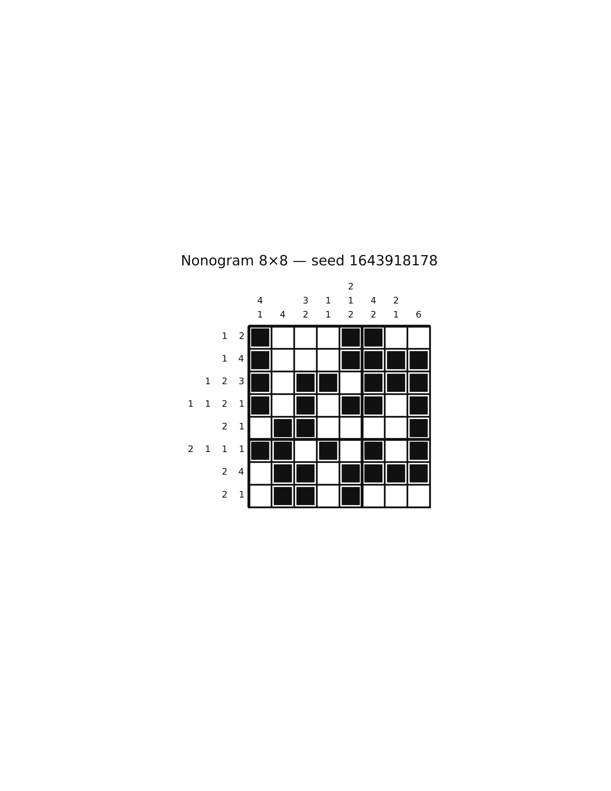 Nonogram 8×8 #66 — solution