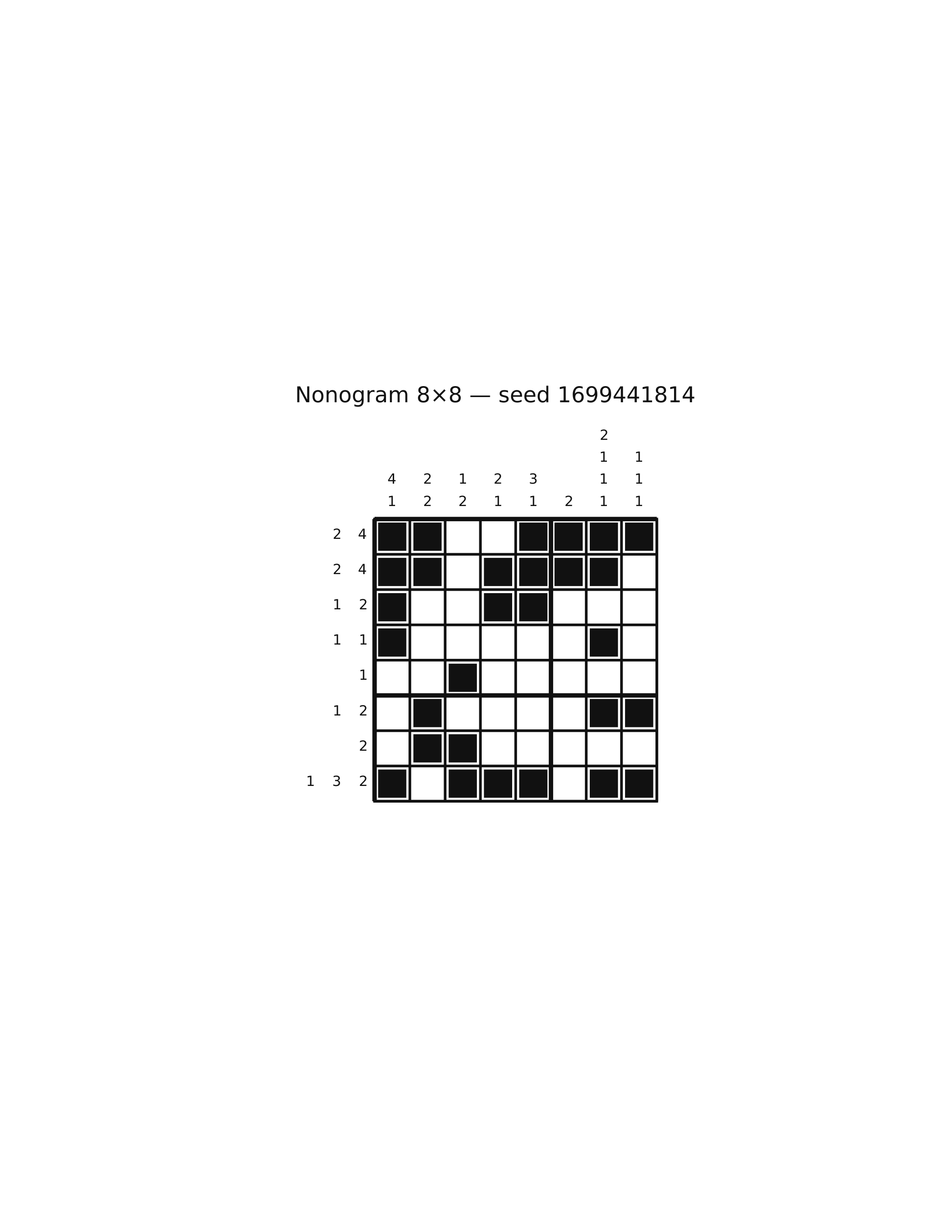 Nonogram 8×8 #21 — solution