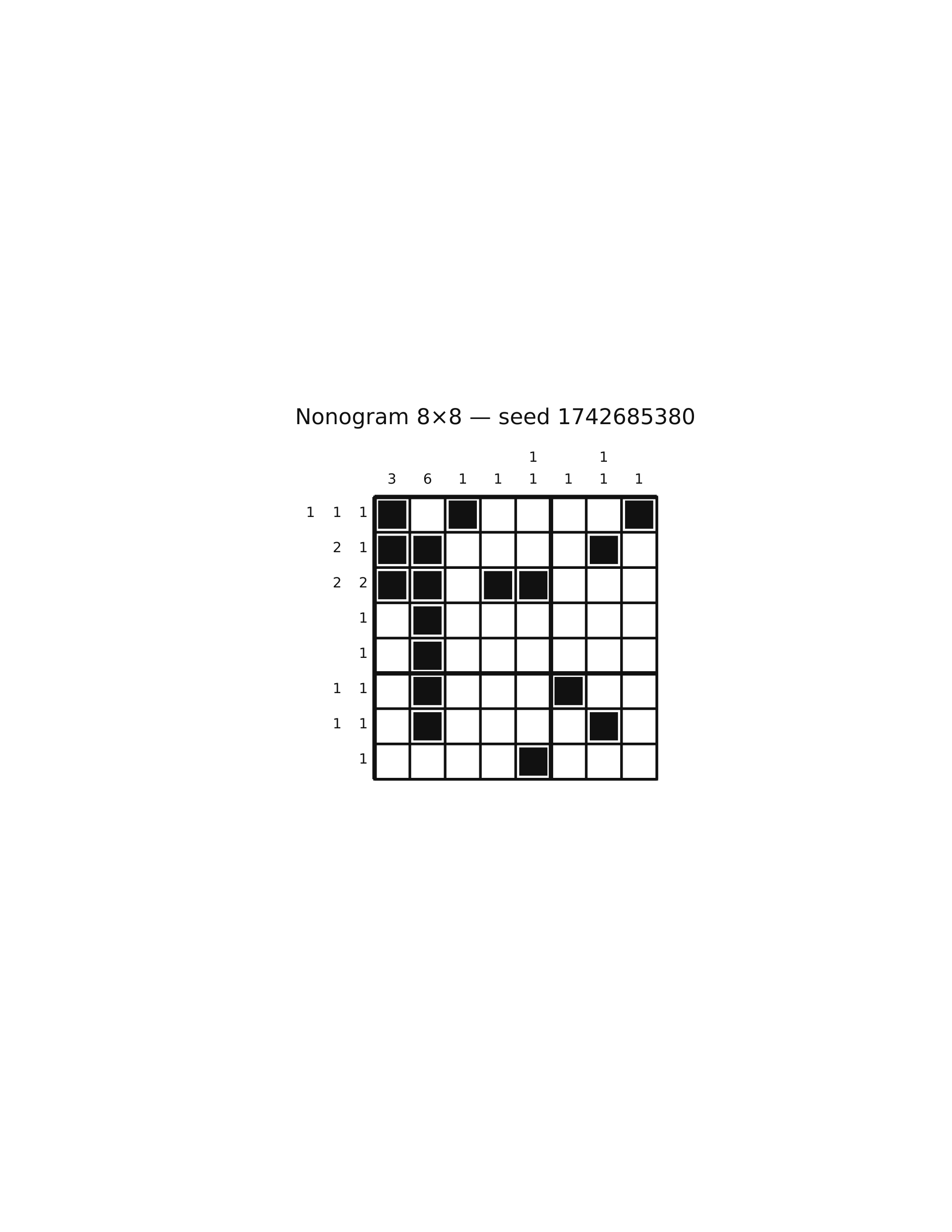 Nonogram 8×8 #23 — solution
