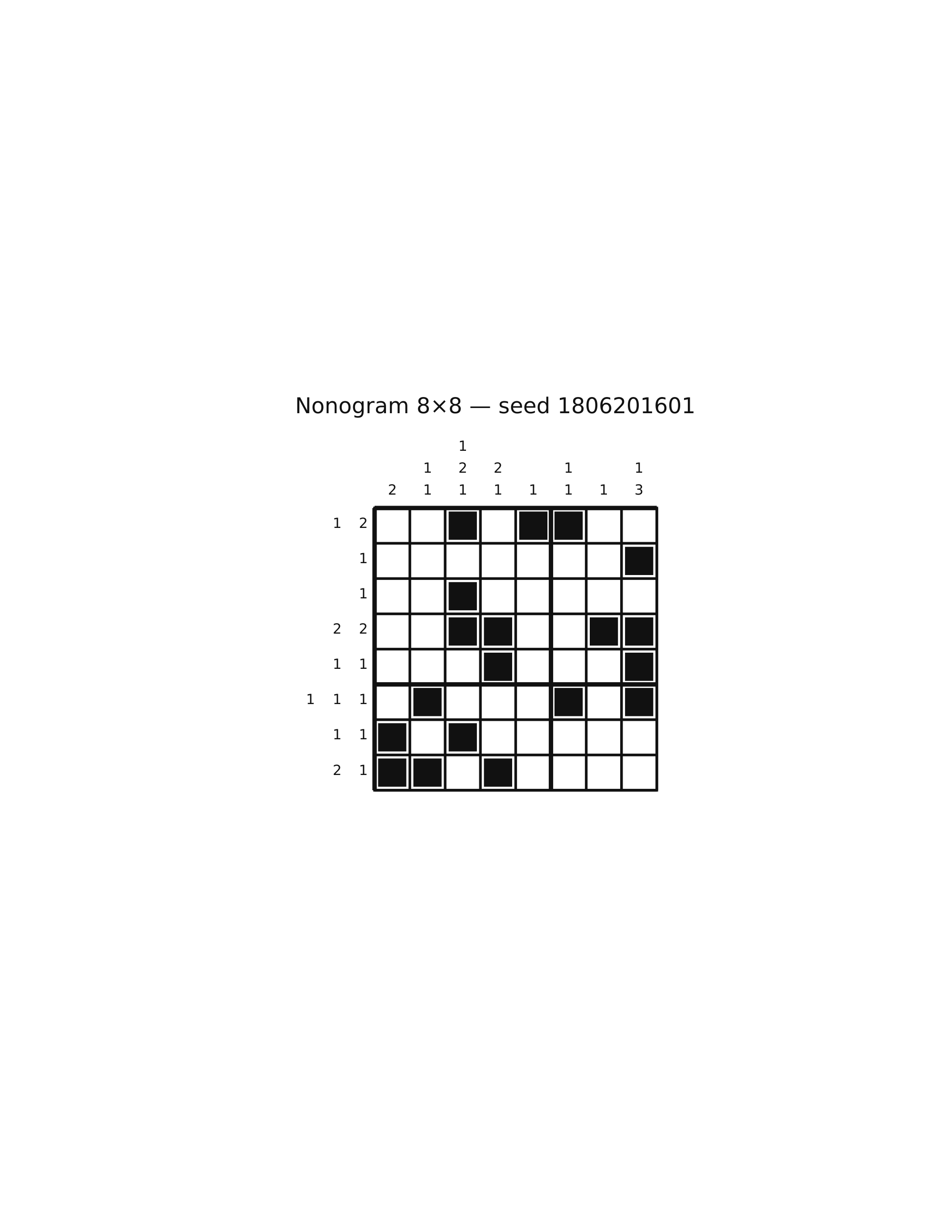 Nonogram 8×8 #65 — solution