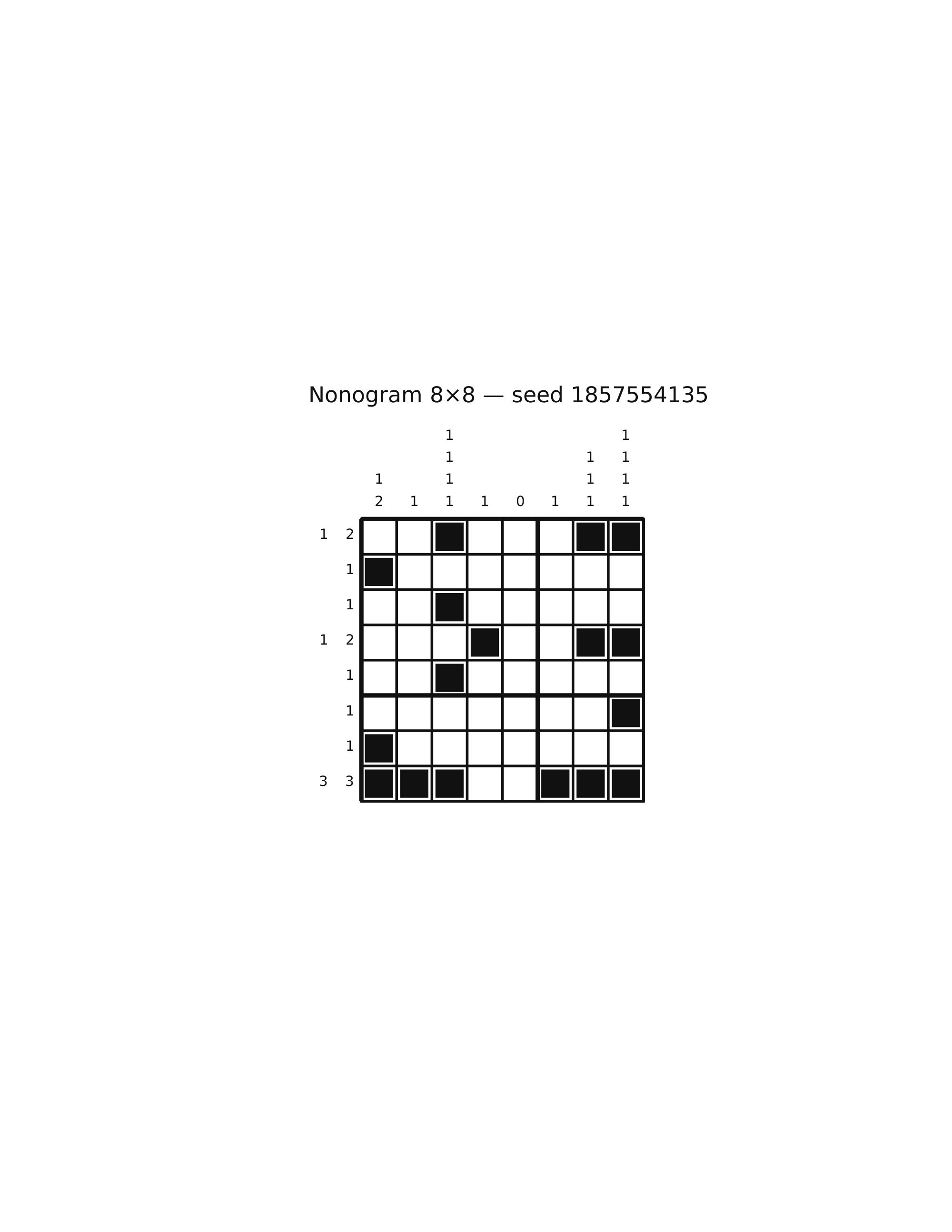 Nonogram 8×8 #52 — solution