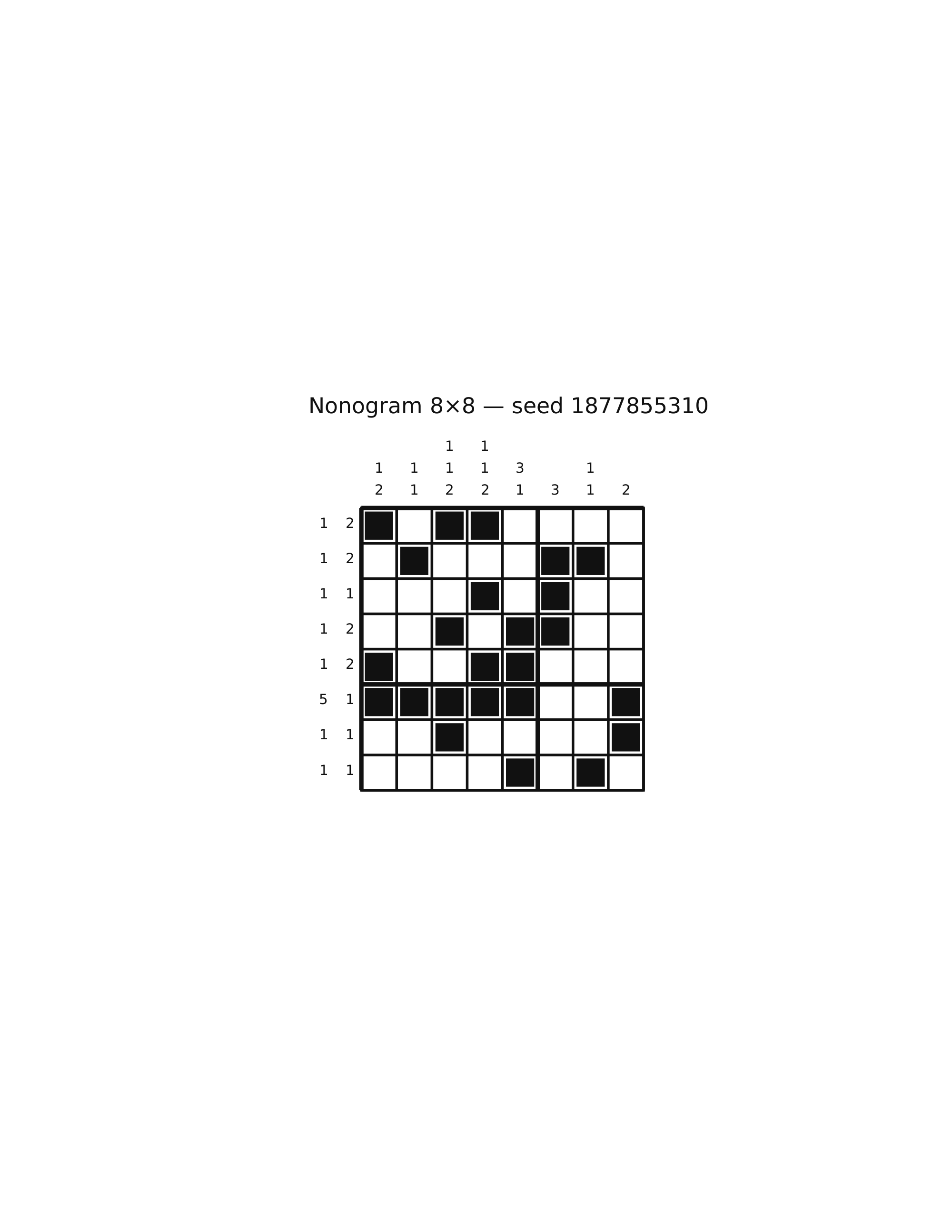 Nonogram 8×8 #67 — solution