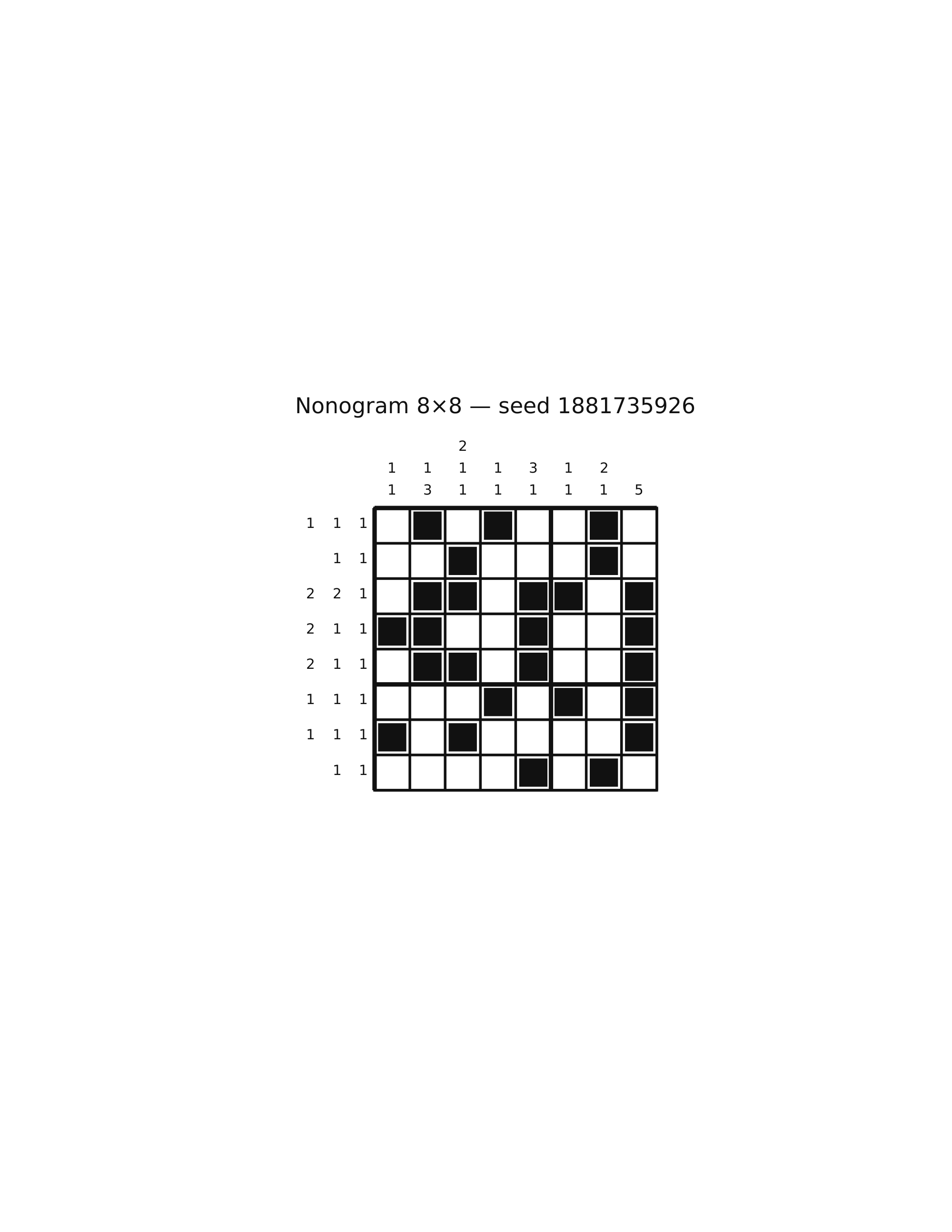 Nonogram 8×8 #24 — solution